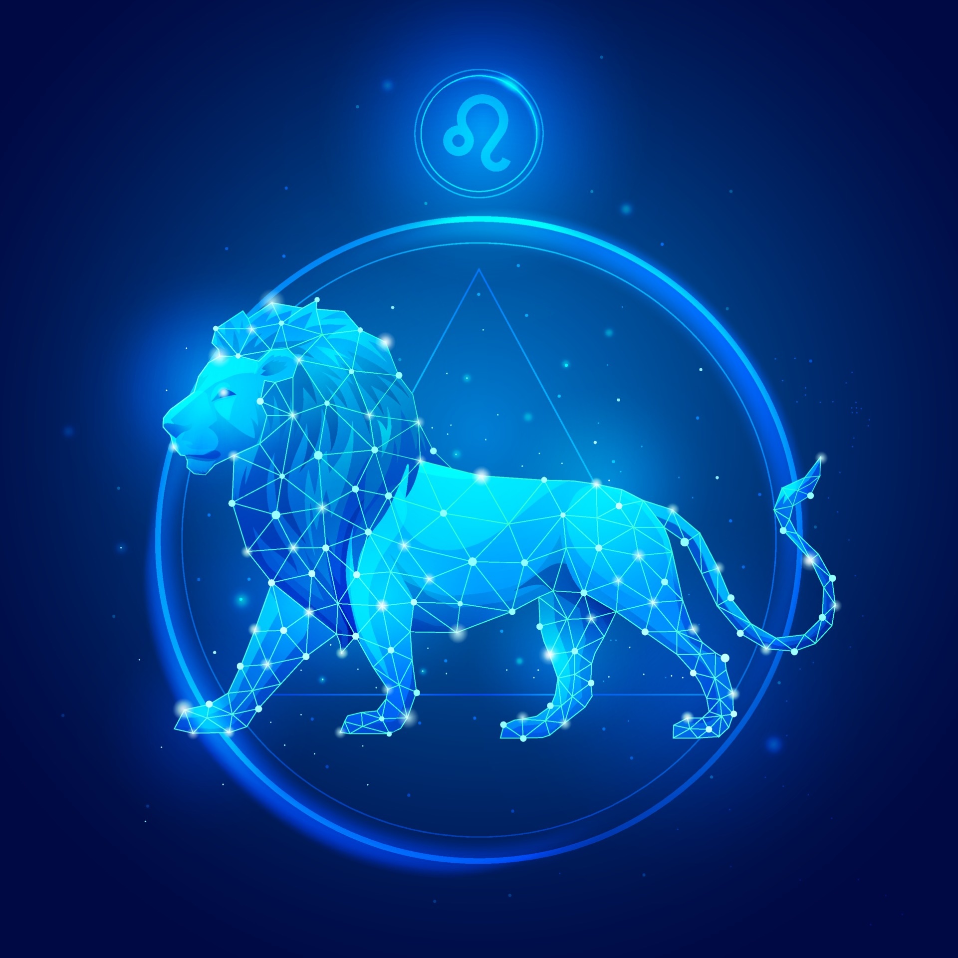 Leo zodiac sign, Icon design, 1920x1920 HD Phone