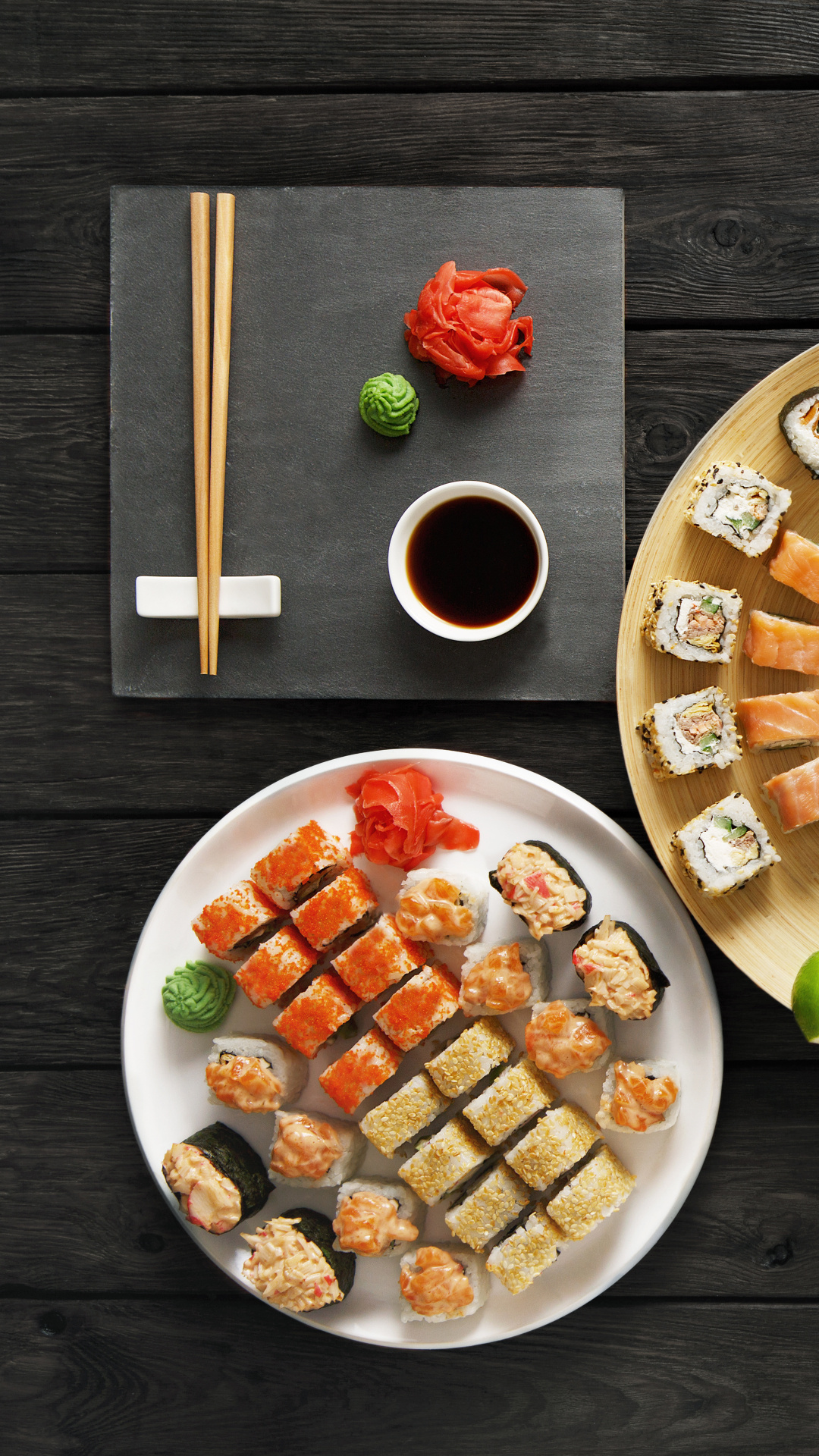 Sushi: One of the most popular dishes among Japanese, Traditional food. 1080x1920 Full HD Wallpaper.