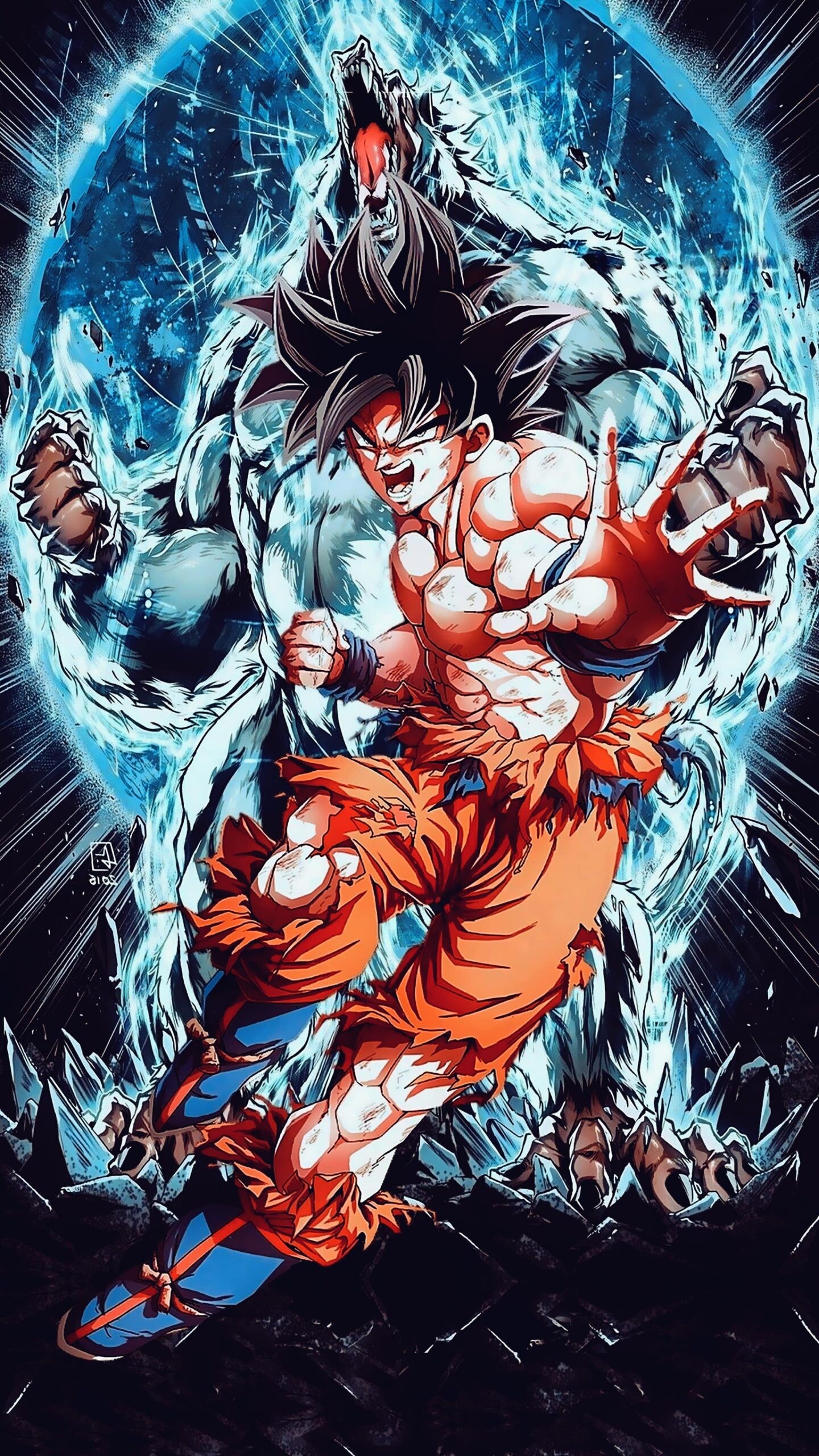 Goku: Anime DBS, Fictional character possessing superhuman strength, Advanced transformation. 1440x2560 HD Wallpaper.