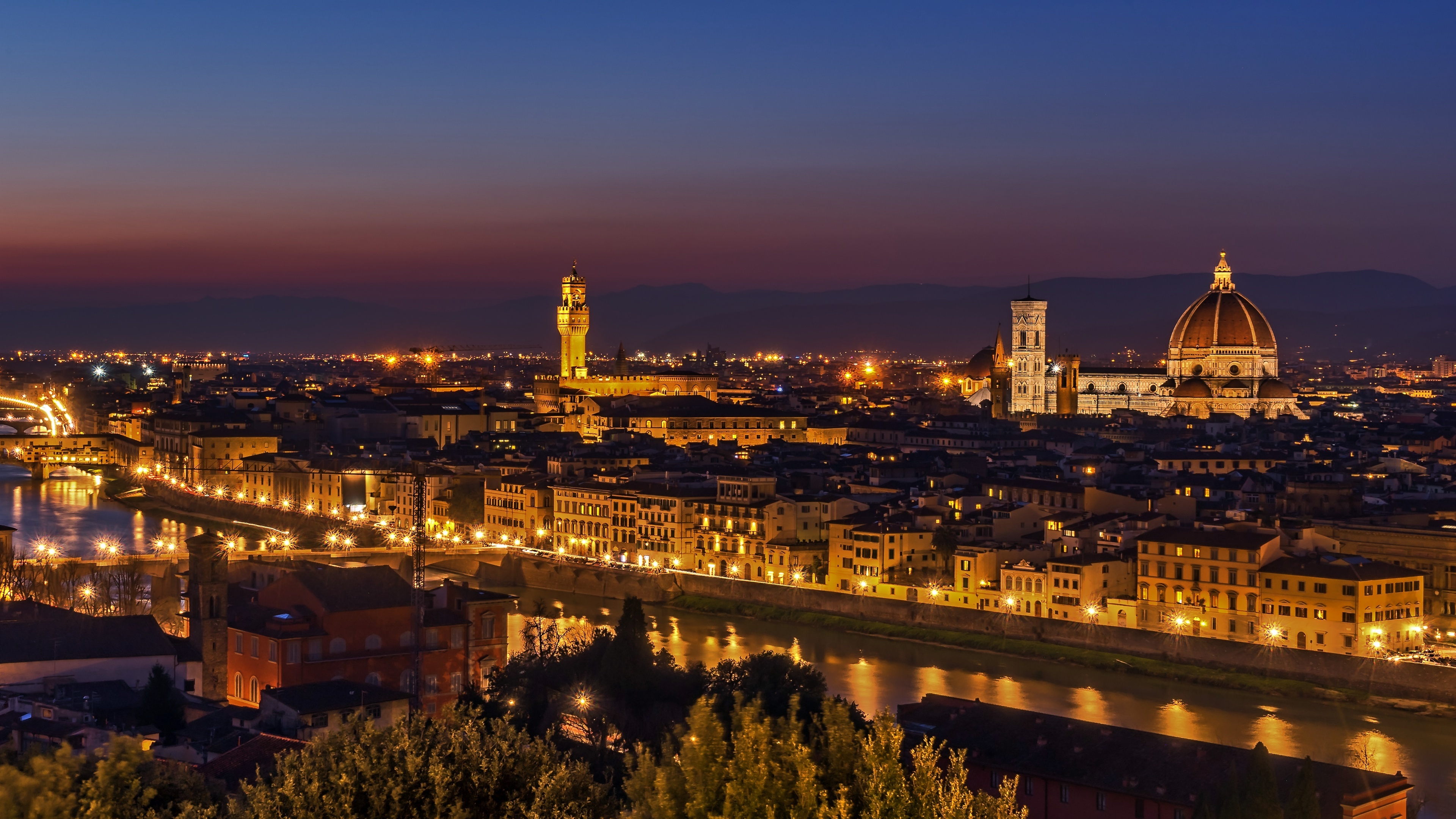 Florence: Historic center, Built on the site of an Etruscan settlement, World Heritage Site, UNESCO. 3840x2160 4K Wallpaper.