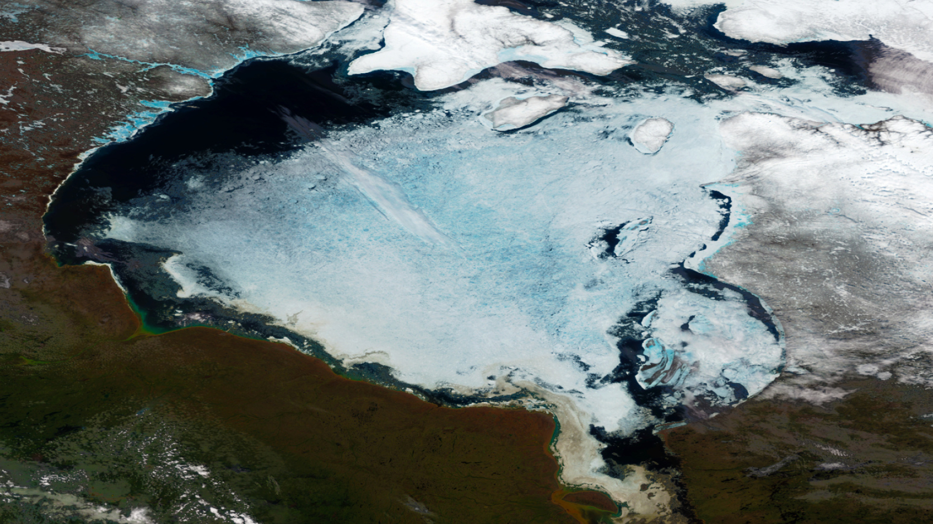 Hudson Bay, Ice breakup, Nesdis, Arctic phenomenon, 1920x1080 Full HD Desktop