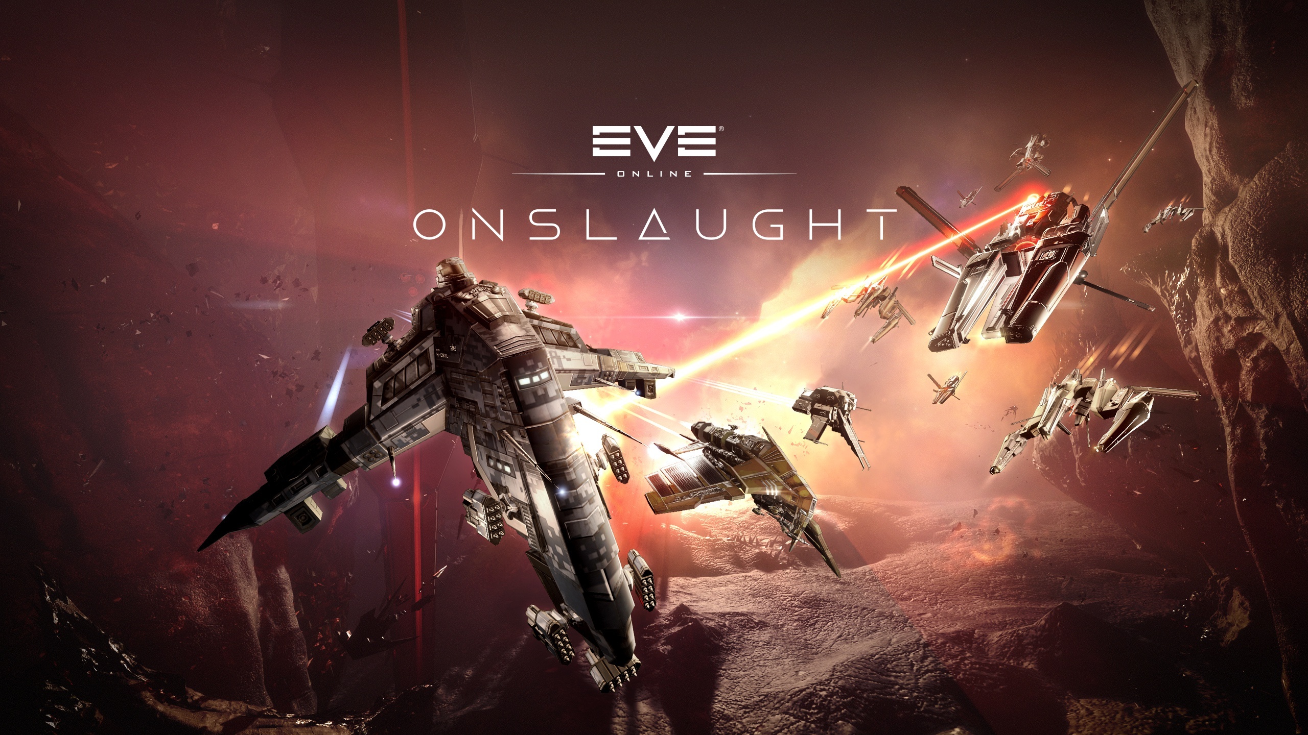 EVE Online, Onslaught expansion, Intergalactic battles, Space warfare, 2560x1440 HD Desktop