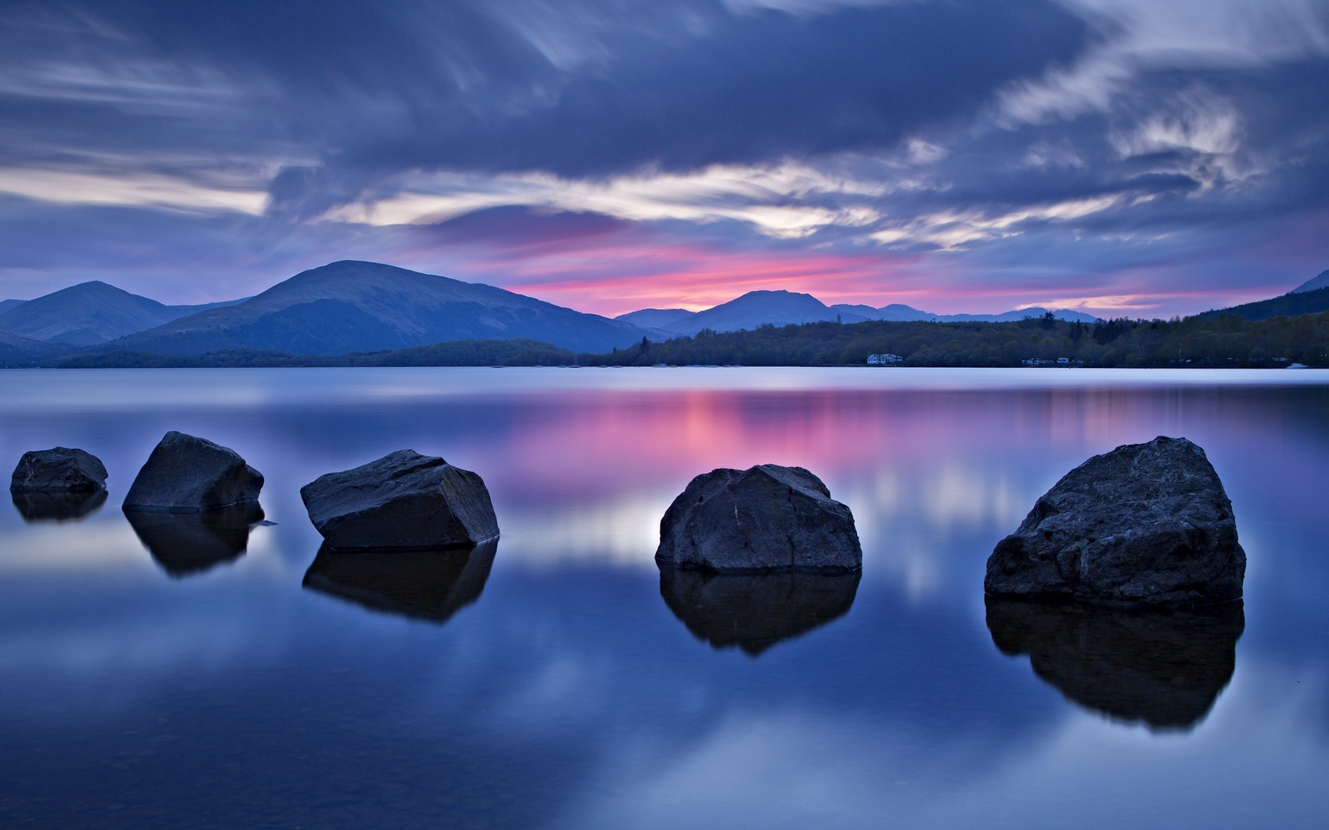Tranquil lake beauty, Loch Lomond sunset, Serene atmosphere, Peaceful serenity, 1920x1200 HD Desktop
