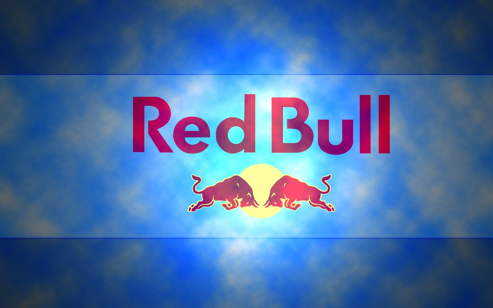 Red Bull Logo: Packed with caffeine, taurine, B-group vitamins, sugars and alpine water. 1920x1200 HD Wallpaper.