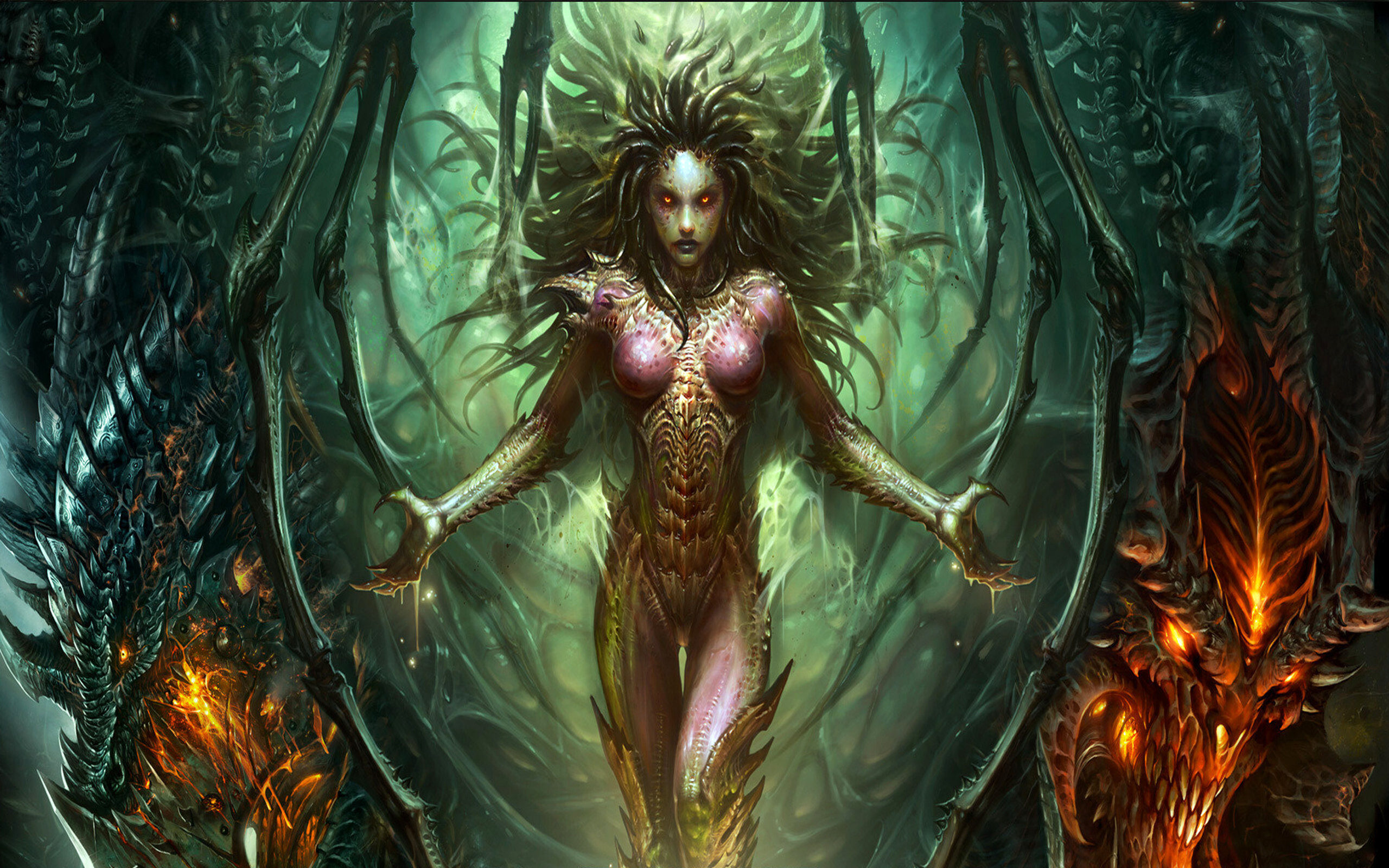 Ghost (Kerrigan): The next Overmind, The Queen of Zerg, Infested Terran agent, One of the major characters of the series. 2560x1600 HD Background.
