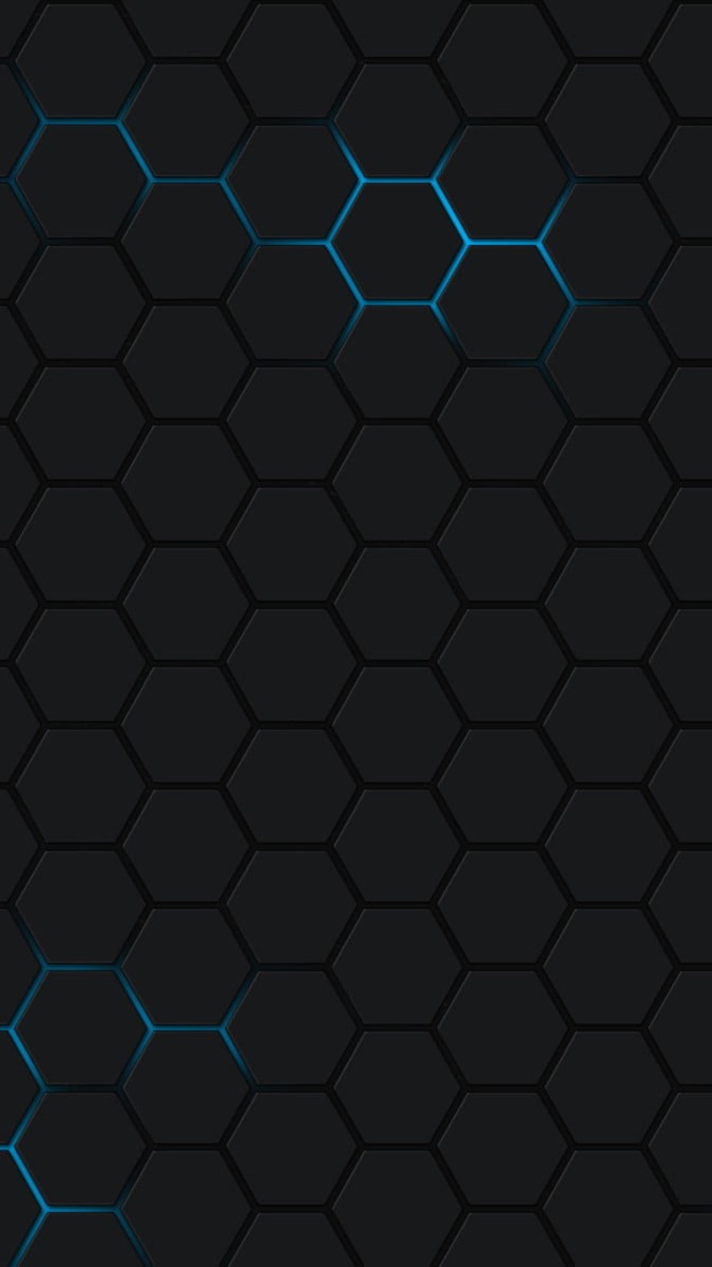 Black honeycomb pattern, Minimalistic design, Hexagon background, Wallpaper option, 1440x2560 HD Phone