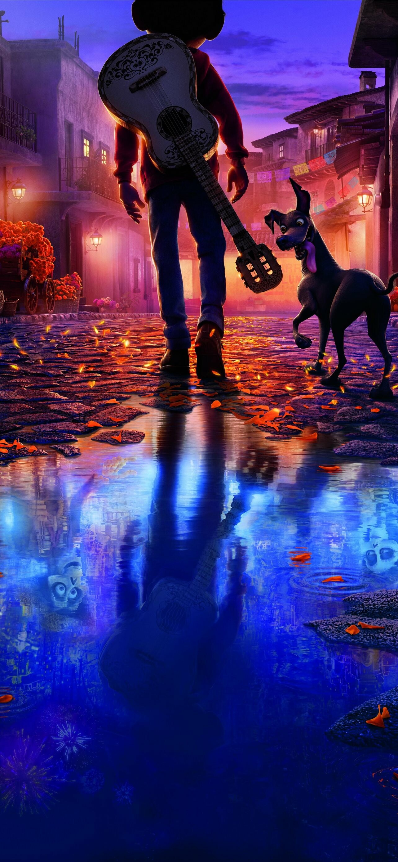 Coco (Cartoon): Directed by Lee Unkrich, Screenplay by	Adrian Molina and Matthew Aldrich. 1290x2780 HD Background.