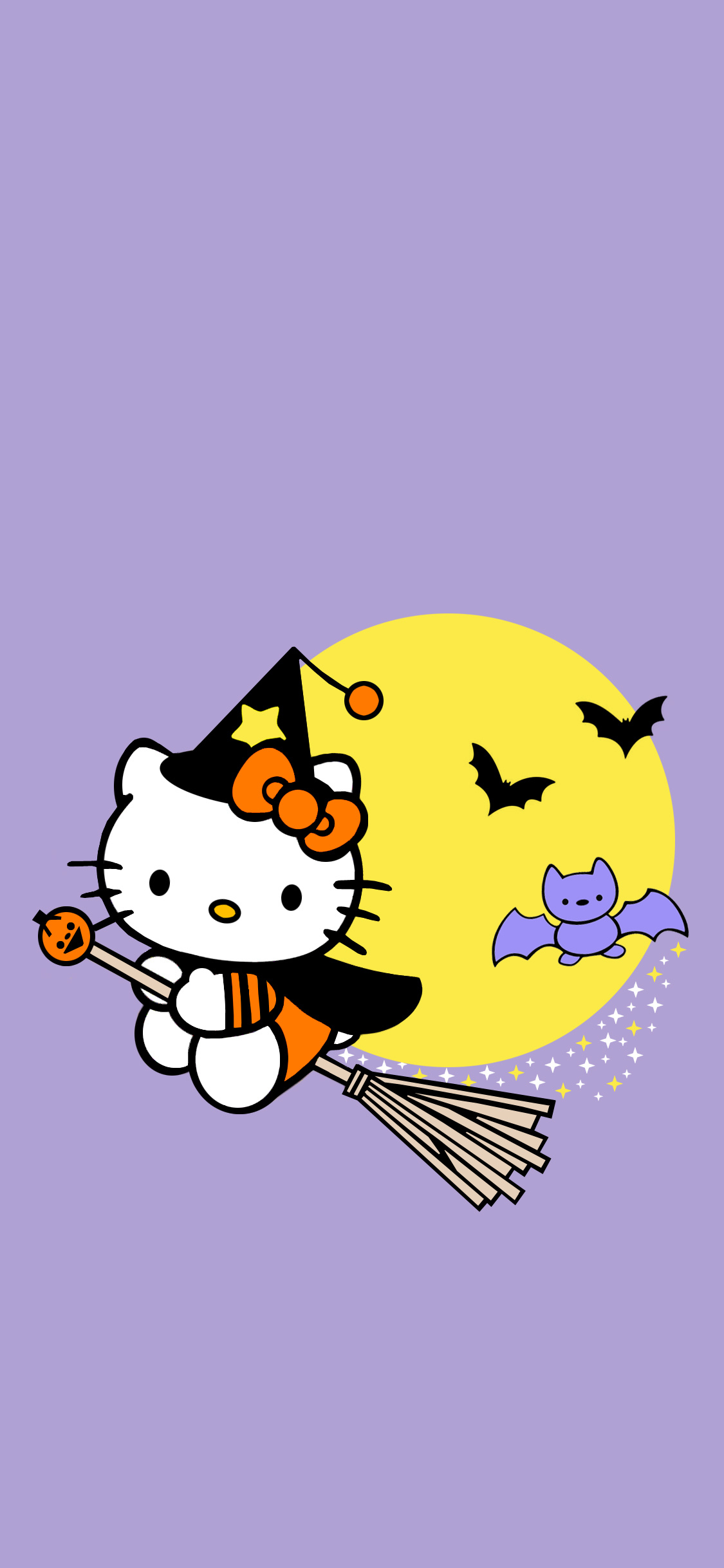 Hello Kitty Halloween, Spooky wallpapers, Cute and spooky, Halloween-themed, 1130x2440 HD Handy