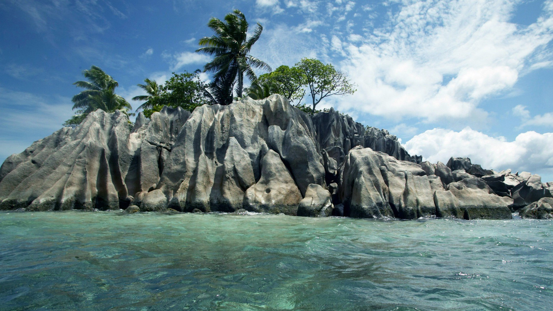 Island beauty, Seychelles wallpapers, Palm trees, Rocky island charm, 1920x1080 Full HD Desktop