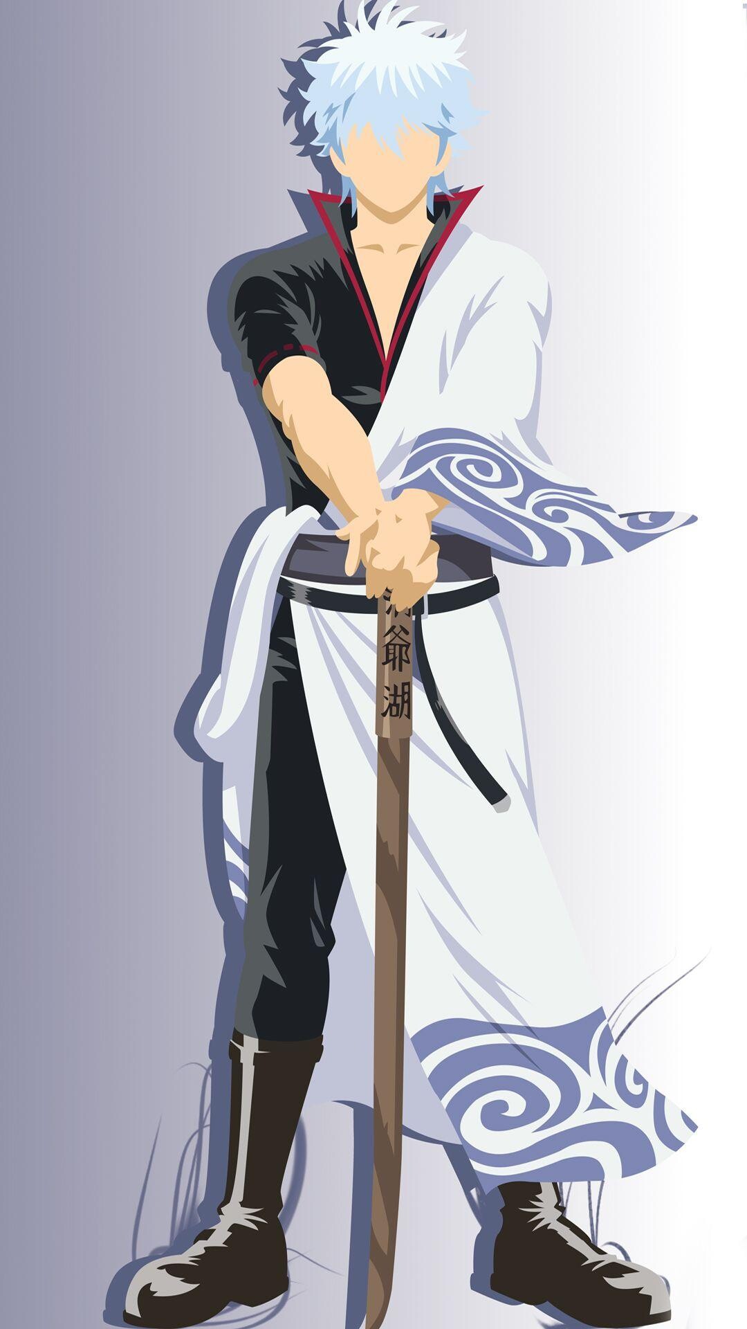 Gintama (TV Series): Sakata Gintoki, The founder and president of the Yorozuya, A highly-skilled samurai. 1080x1920 Full HD Wallpaper.