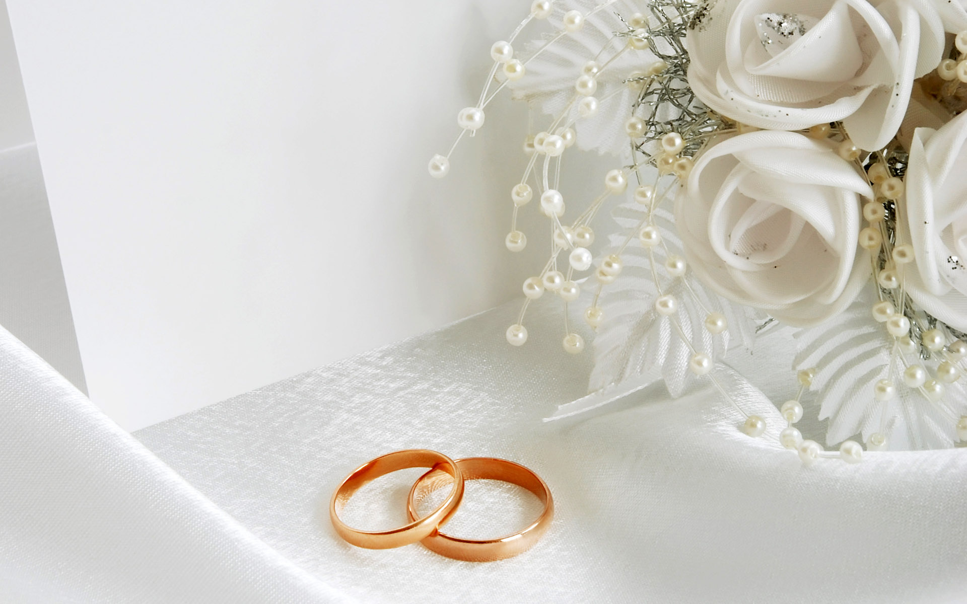 Wedding, Ring, Gold, Pearl, Flowers, White Background, Photography, Depth Of Field wallpaper | photography | Wallpaper Better 1920x1200