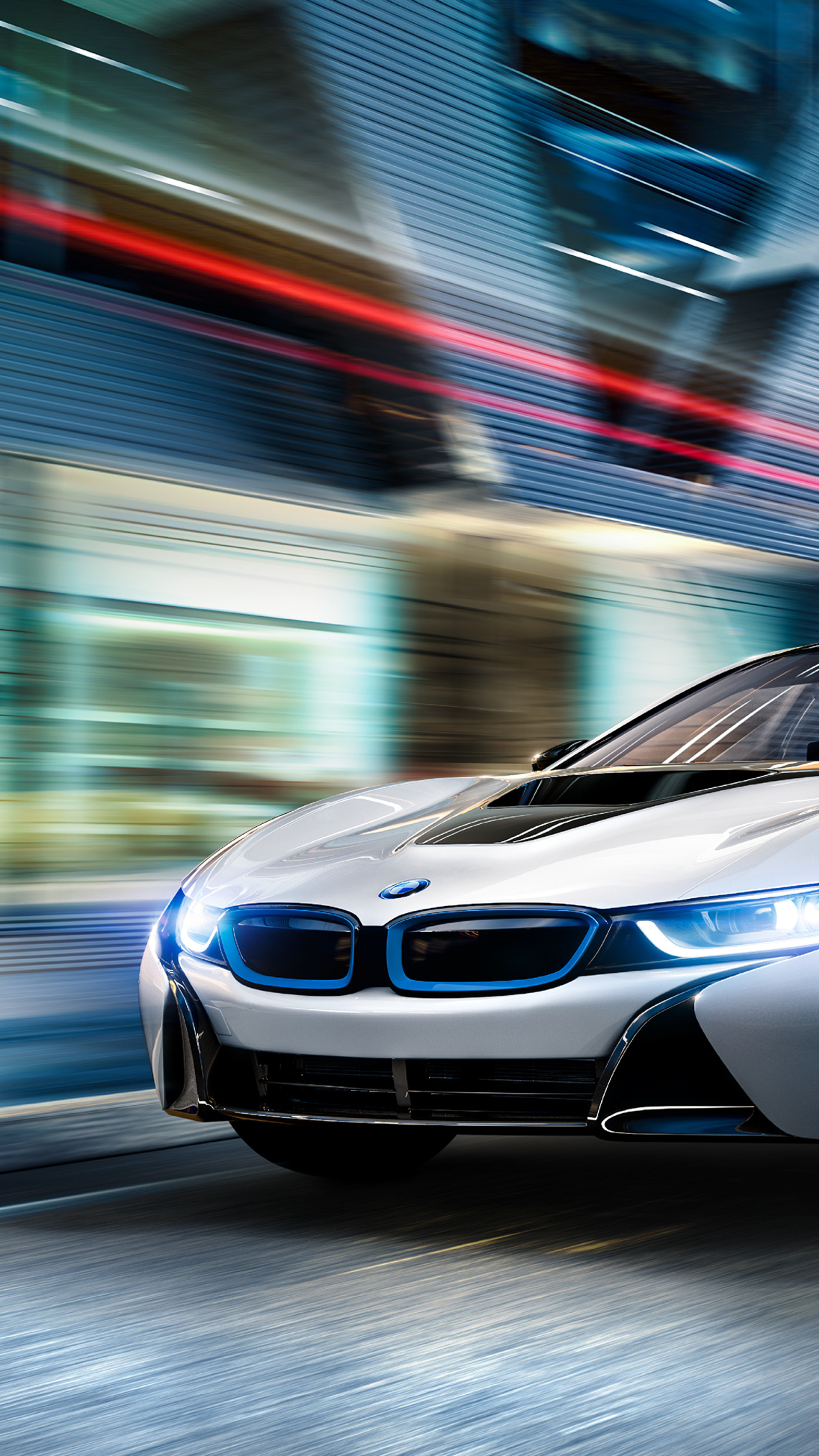 BMW i8, Nighttime beauty, Cutting-edge technology, Automotive excellence, Unmatched power, 2160x3840 4K Phone