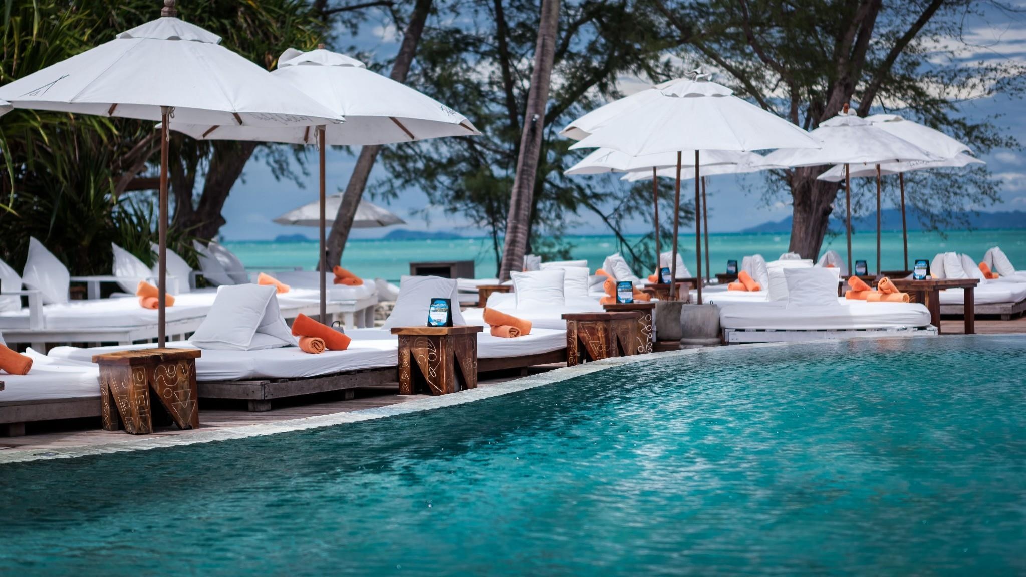 Nikki Beach Resort, Koh Samui getaway, Compare deals, Luxury accommodations, 2050x1160 HD Desktop