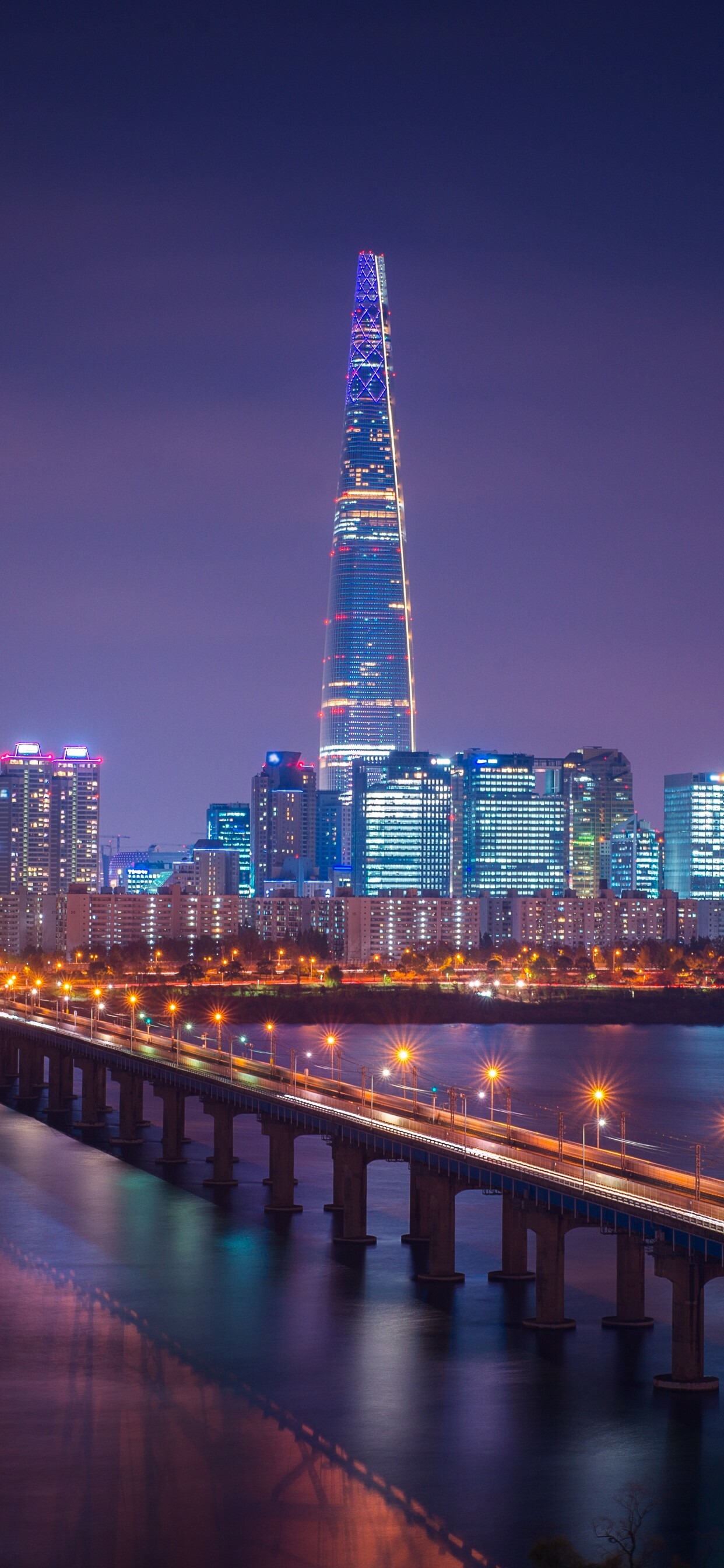 Korea: Aesthetic, Lotte World Tower, Skyscraper. 1250x2690 HD Background.
