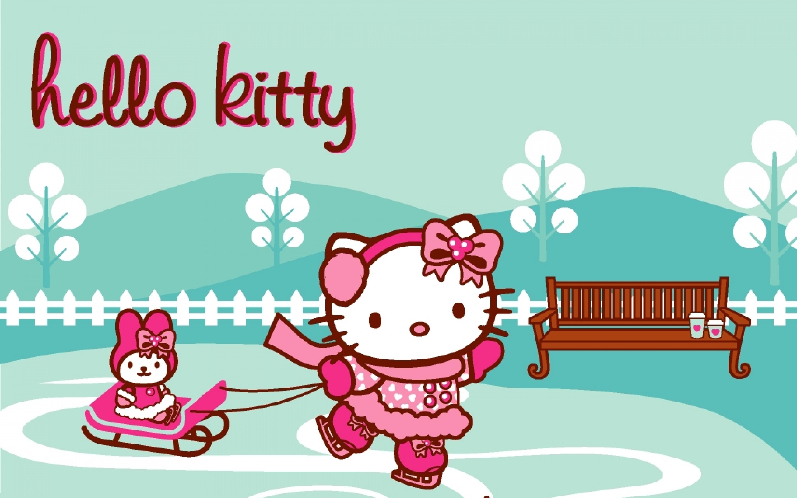 Poster, Hello Kitty Winter Wallpaper, 2560x1600 HD Desktop