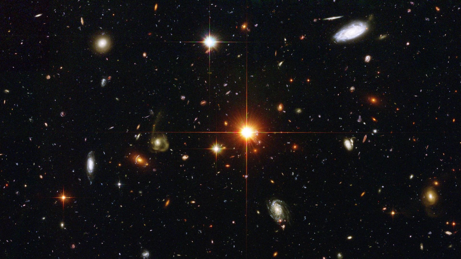 Hubble Deep Field, Cosmic revelations, Vast expanse, Hidden galaxies, 1920x1080 Full HD Desktop