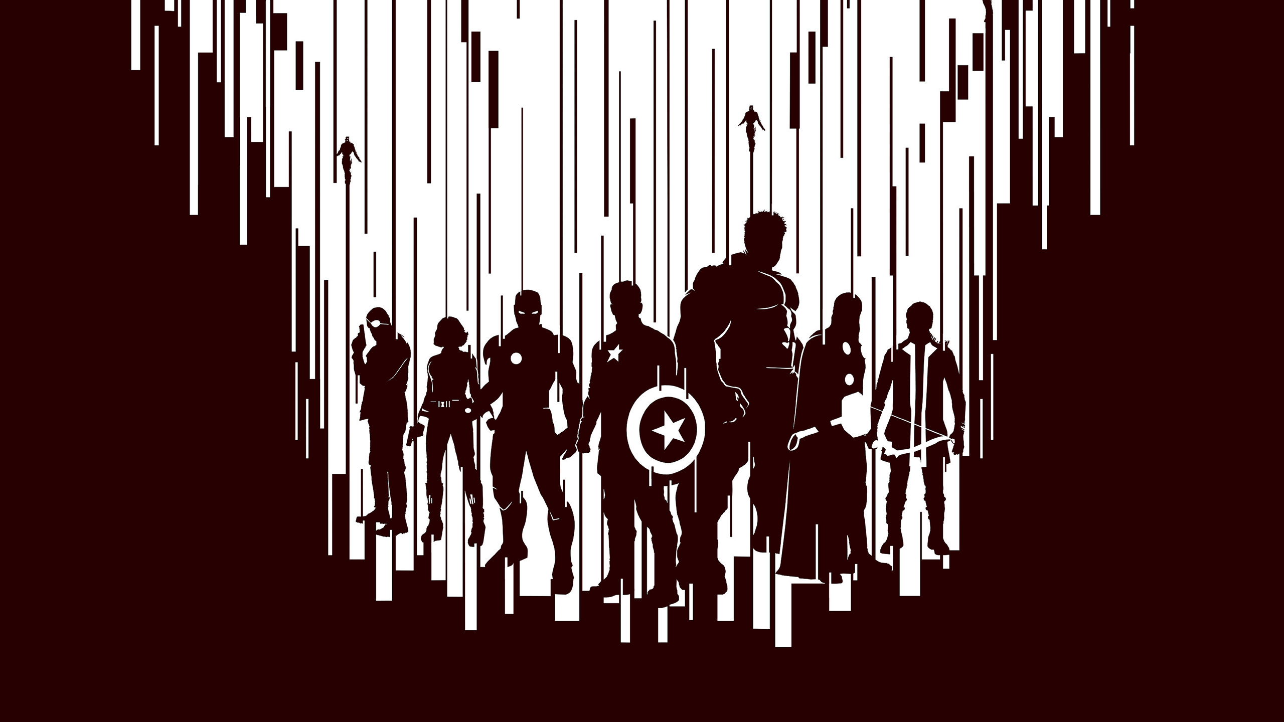 Marvel Minimalist, The Avengers Minimalist Blinds, Comics, 2560x1440 HD Desktop