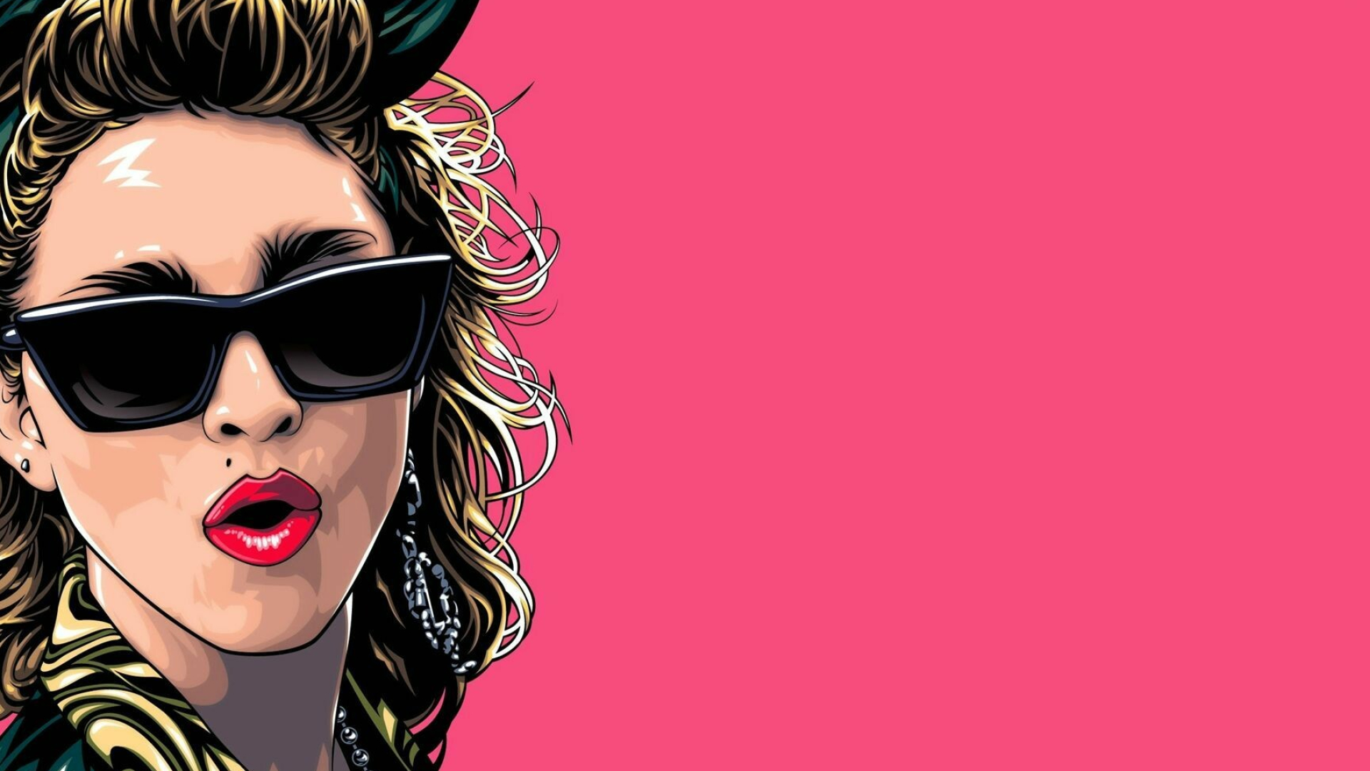 Madonna: American singer-songwriter, Pop idol, Fan art. 1920x1080 Full HD Background.
