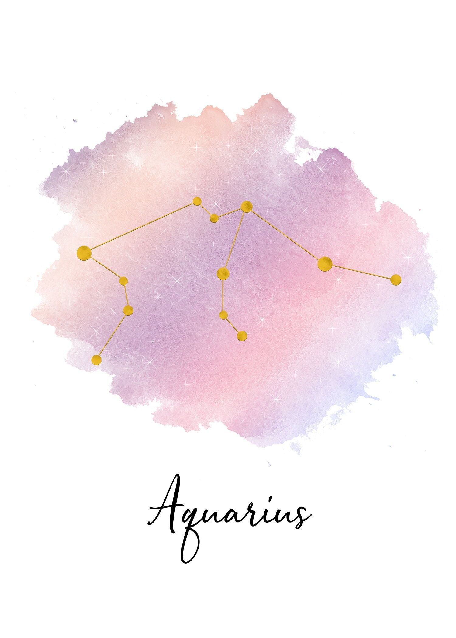 Aquarius Zodiac Sign, Elegant constellation artwork, Printable zodiac art, Home decor, 1500x2100 HD Phone
