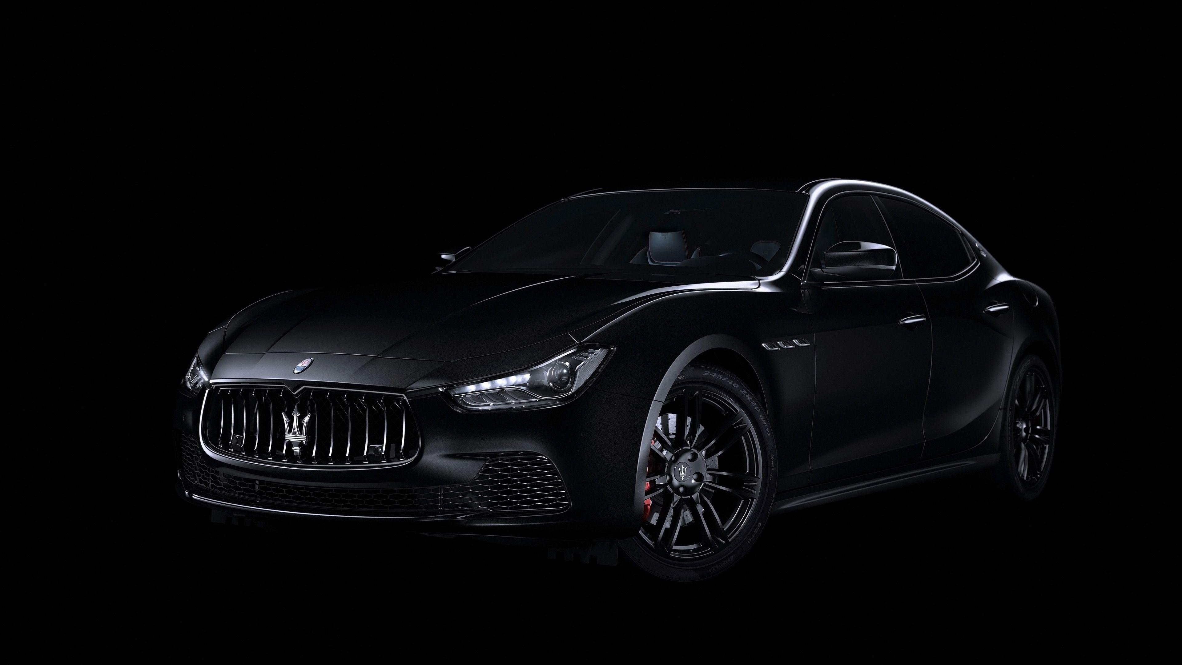 Maserati Ghibli, Black wallpapers, Top backgrounds, Sleek design, 3840x2160 4K Desktop