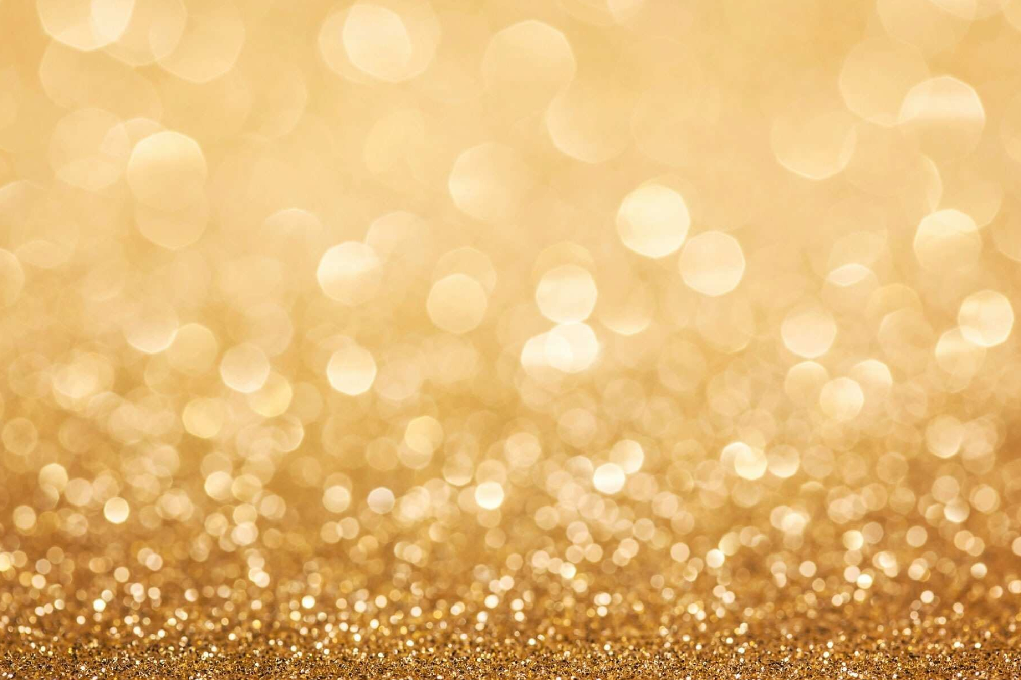 Gold Sparkle: Gold glitter powder, The flashy, sparkling tiny particles, Light-reflecting decorative material. 2000x1340 HD Wallpaper.