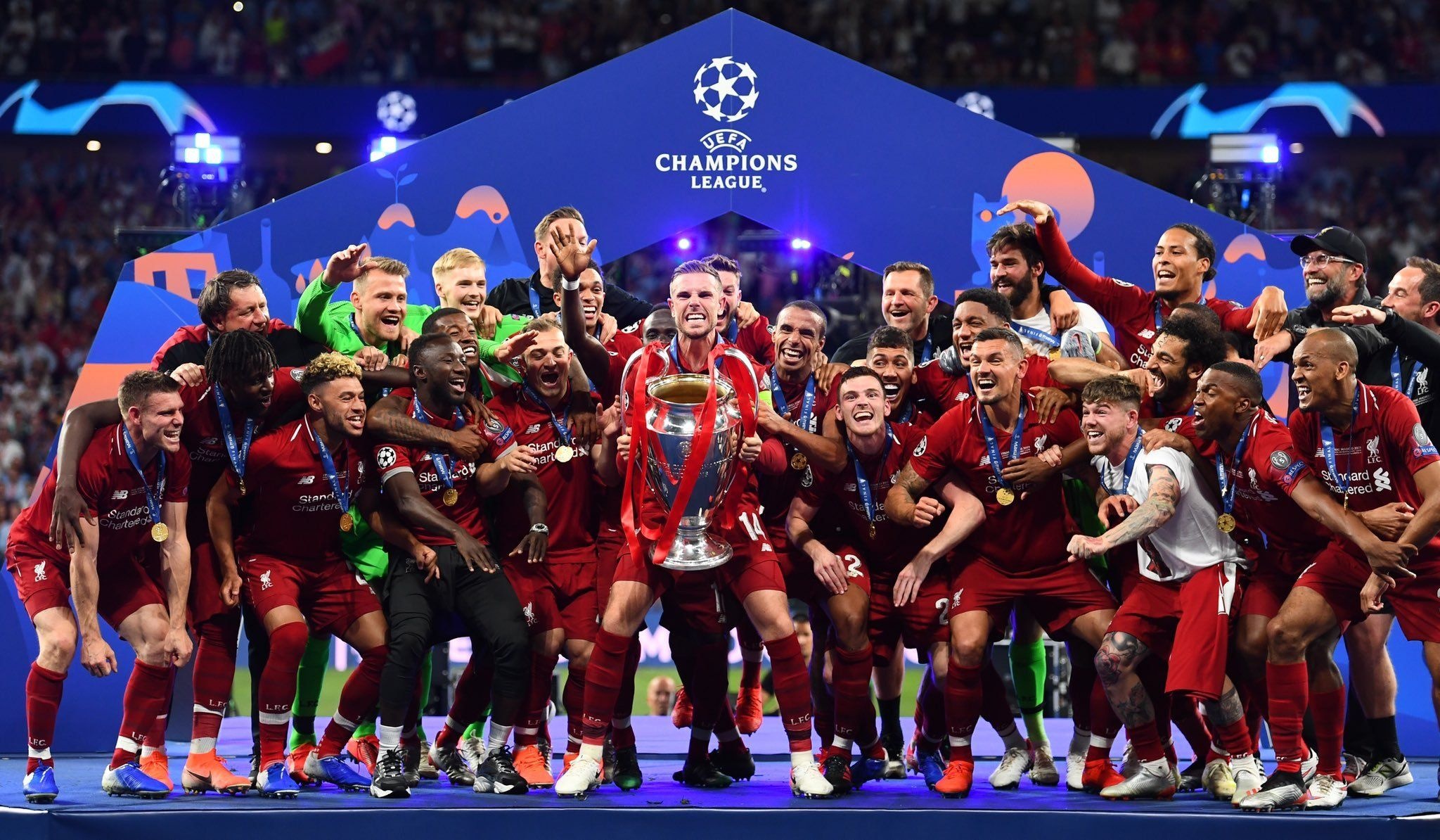 Liverpool Football Club: Football team, Won the UEFA Champions League six times, Players. 2050x1200 HD Background.