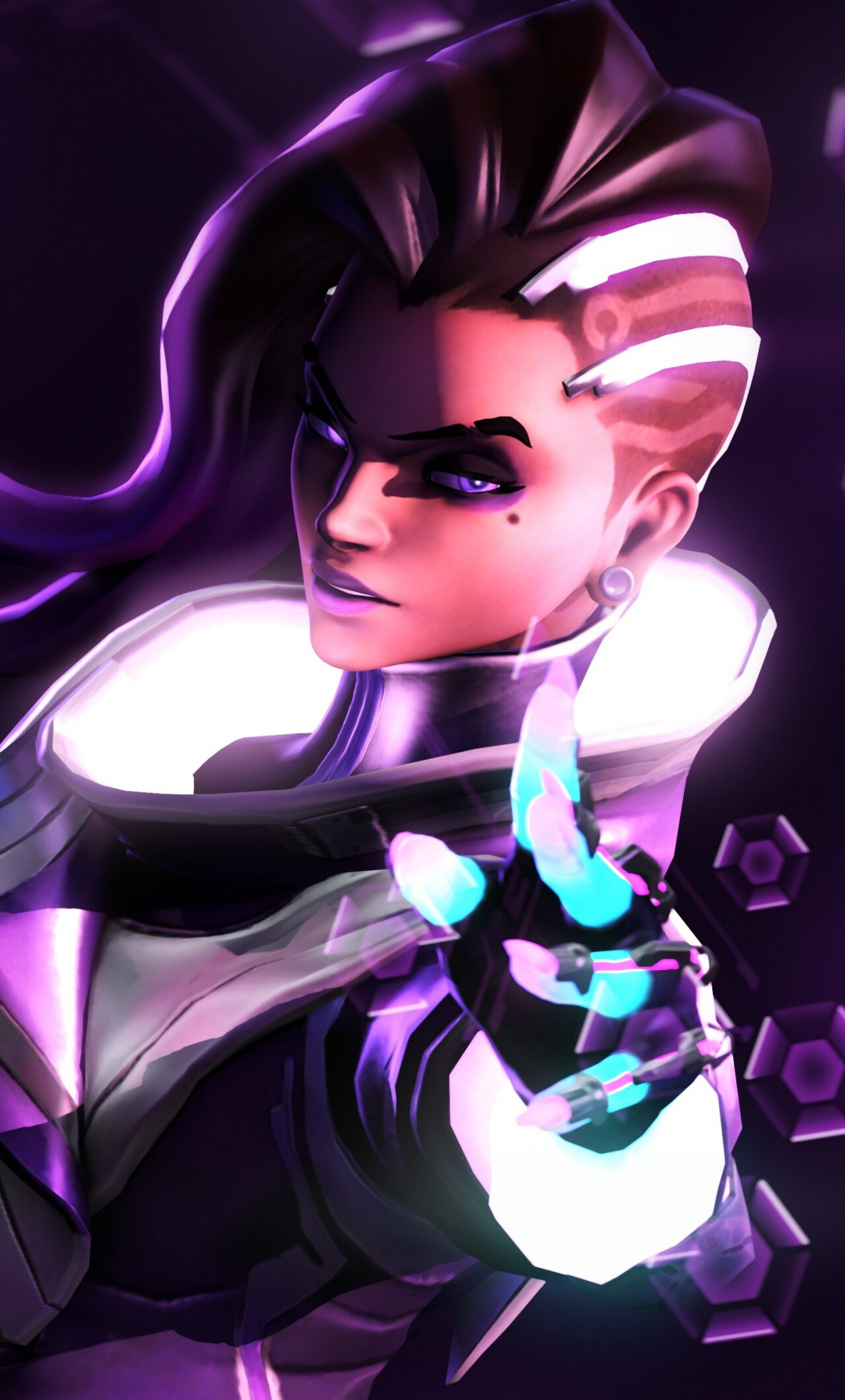 Overwatch: Sombra, Olivia Colomar, A Mexican hacker and infiltrator. 1280x2120 HD Background.