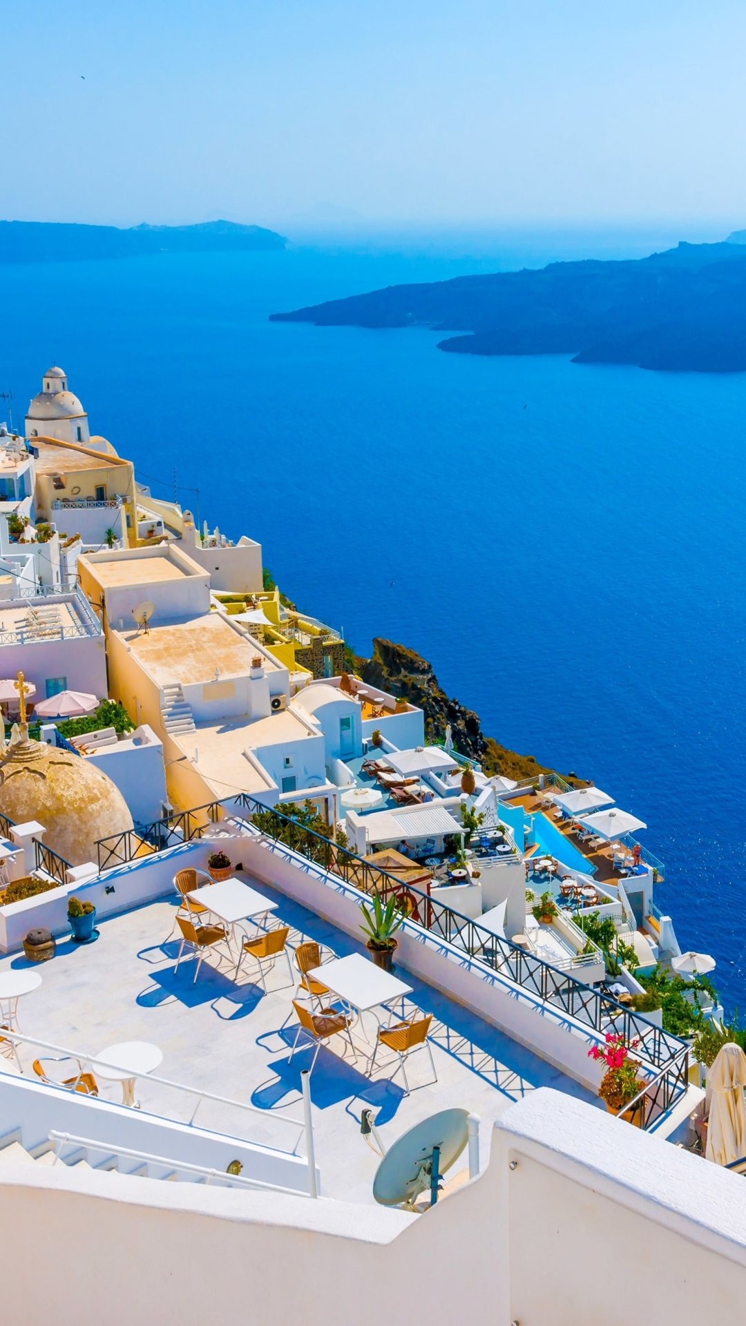 Man-made marvels, Architectural wonder, Greek island heritage, Santorini's allure, 1080x1920 Full HD Phone