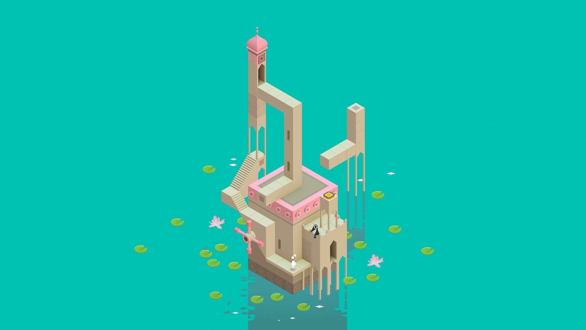 Monument Valley: Award-winning, meditative puzzle game, published by Ustwo Games. 1920x1080 Full HD Wallpaper.