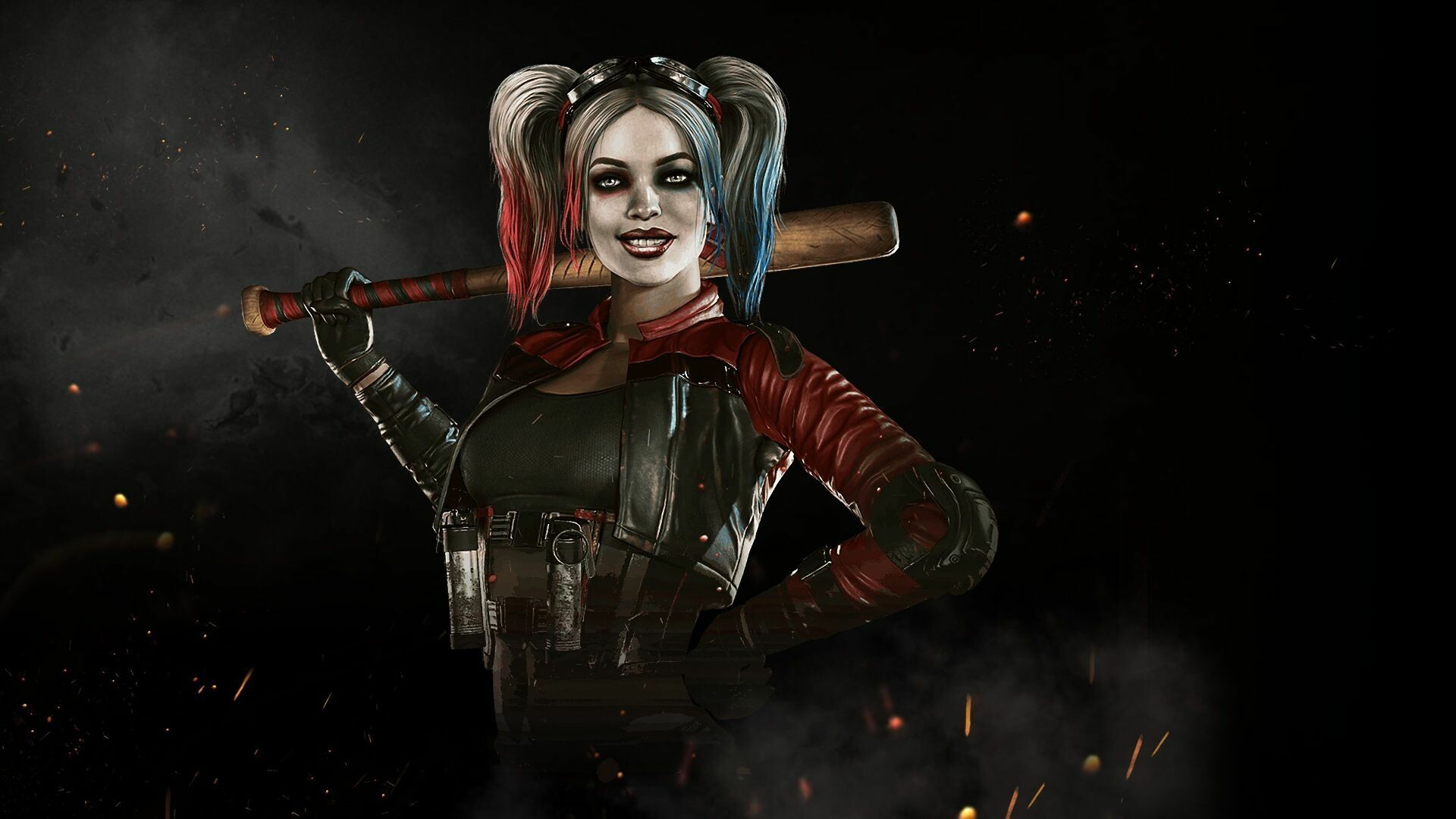 Injustice: Harley Quinn, A criminal psychiatrist, who was seduced by her patient: the Joker. 1920x1080 Full HD Background.