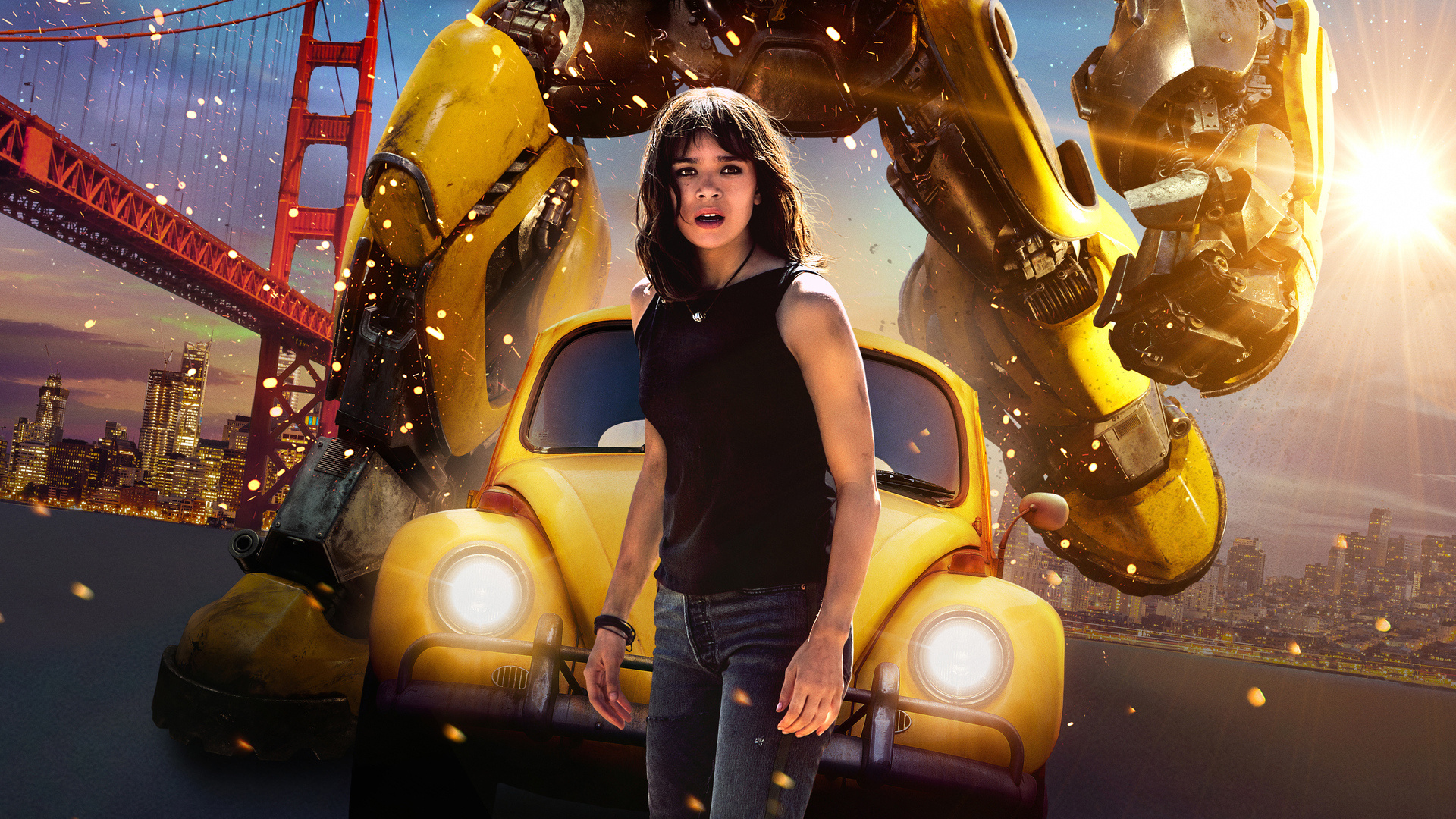 Hailee Steinfeld in BumbleBee movie, Vibrant and action-packed, Laptop wallpaper, Movie poster, 1920x1080 Full HD Desktop
