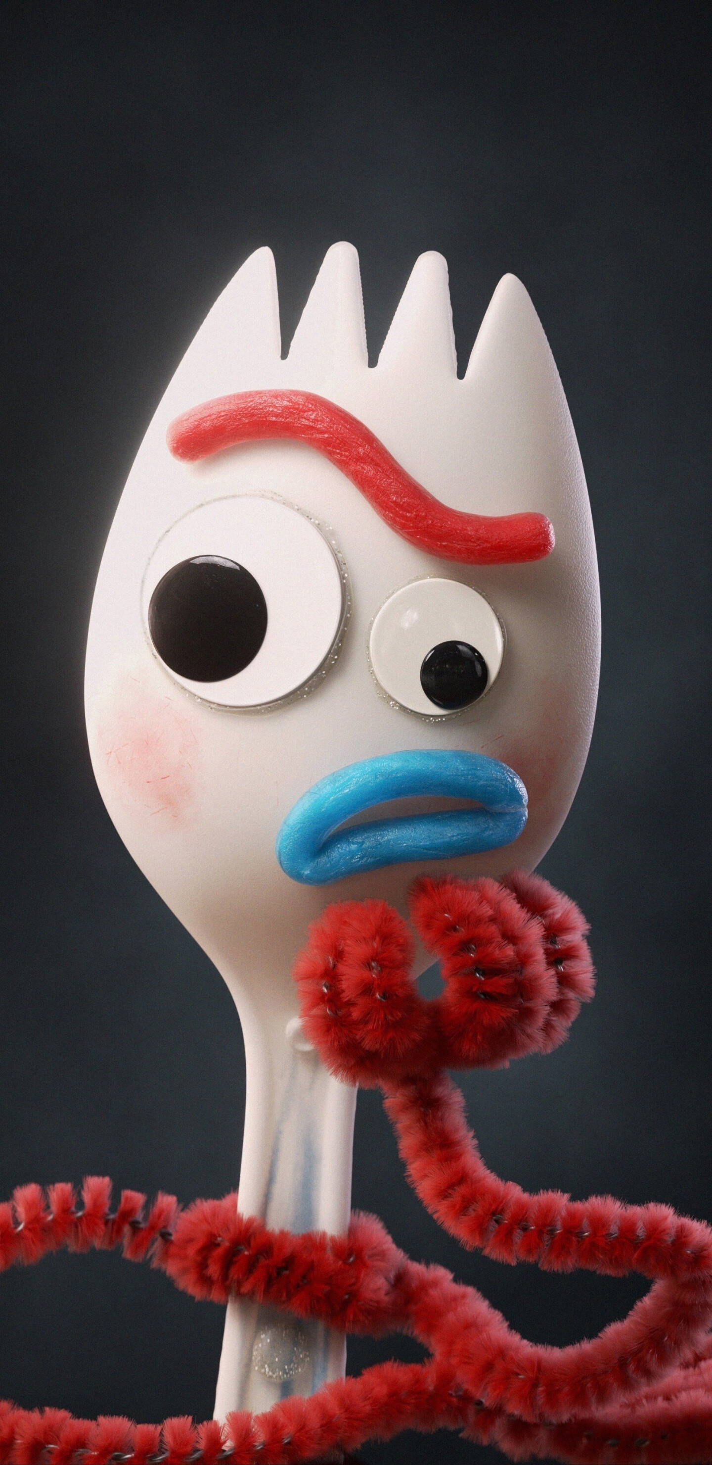 Toy Story: Forky, a handcrafted toy from a plastic spork by Bonnie Anderson, Movie. 1440x2960 HD Wallpaper.