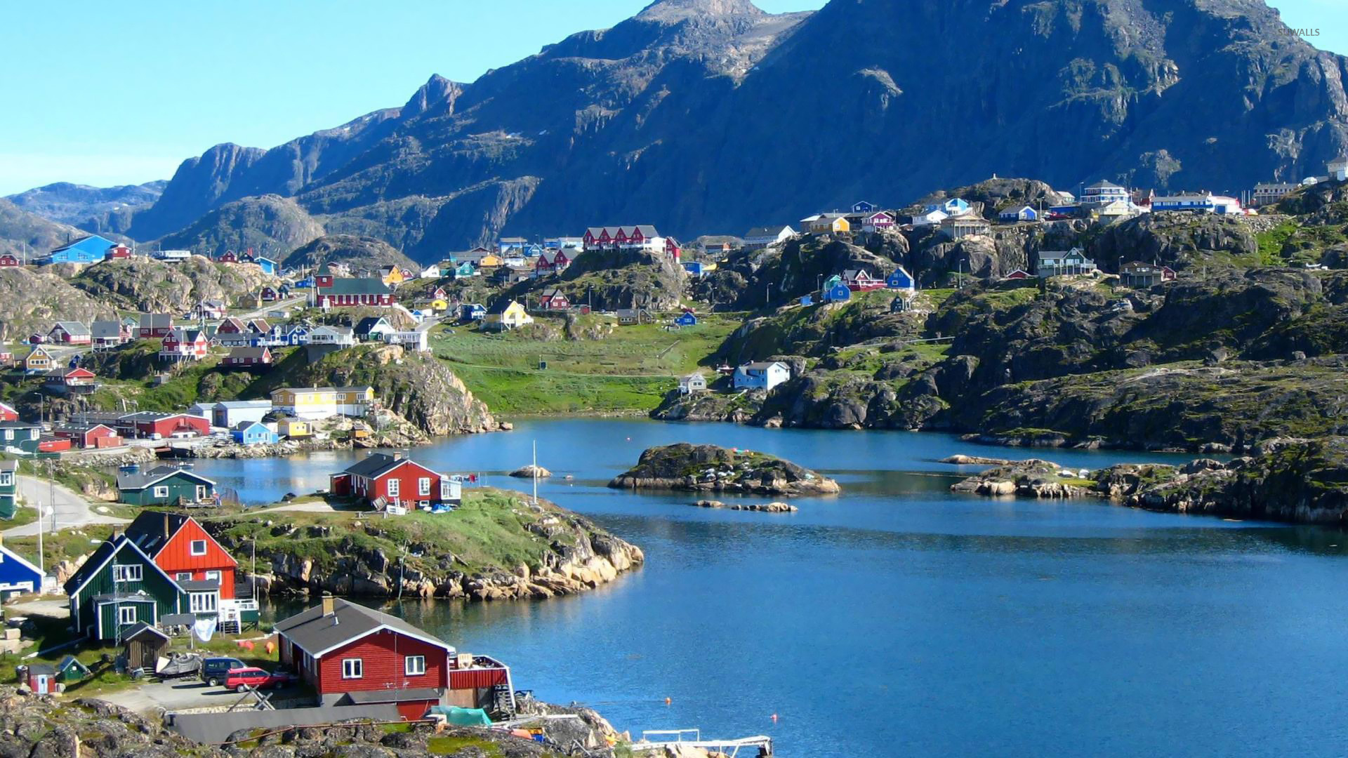 Greenland: Nuuk, Two-thirds of the island lies within the Arctic Circle. 1920x1080 Full HD Background.