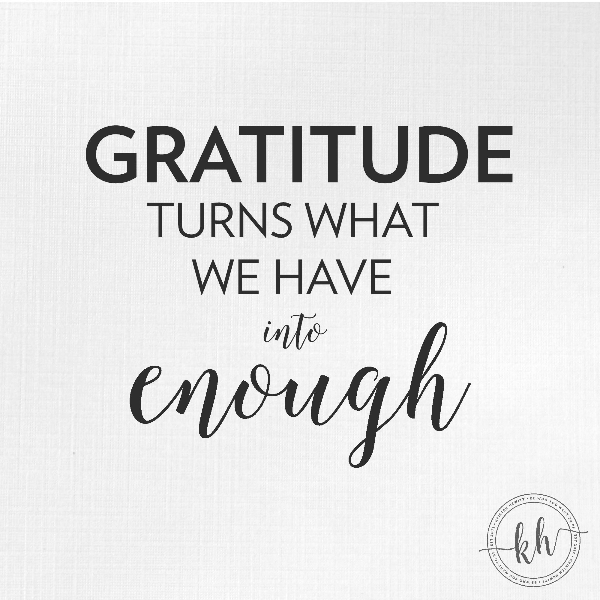 Gratitude: Kristen Hewitt, A powerful motivator, Thankful and blessed quote, Black and white. 2000x2000 HD Background.