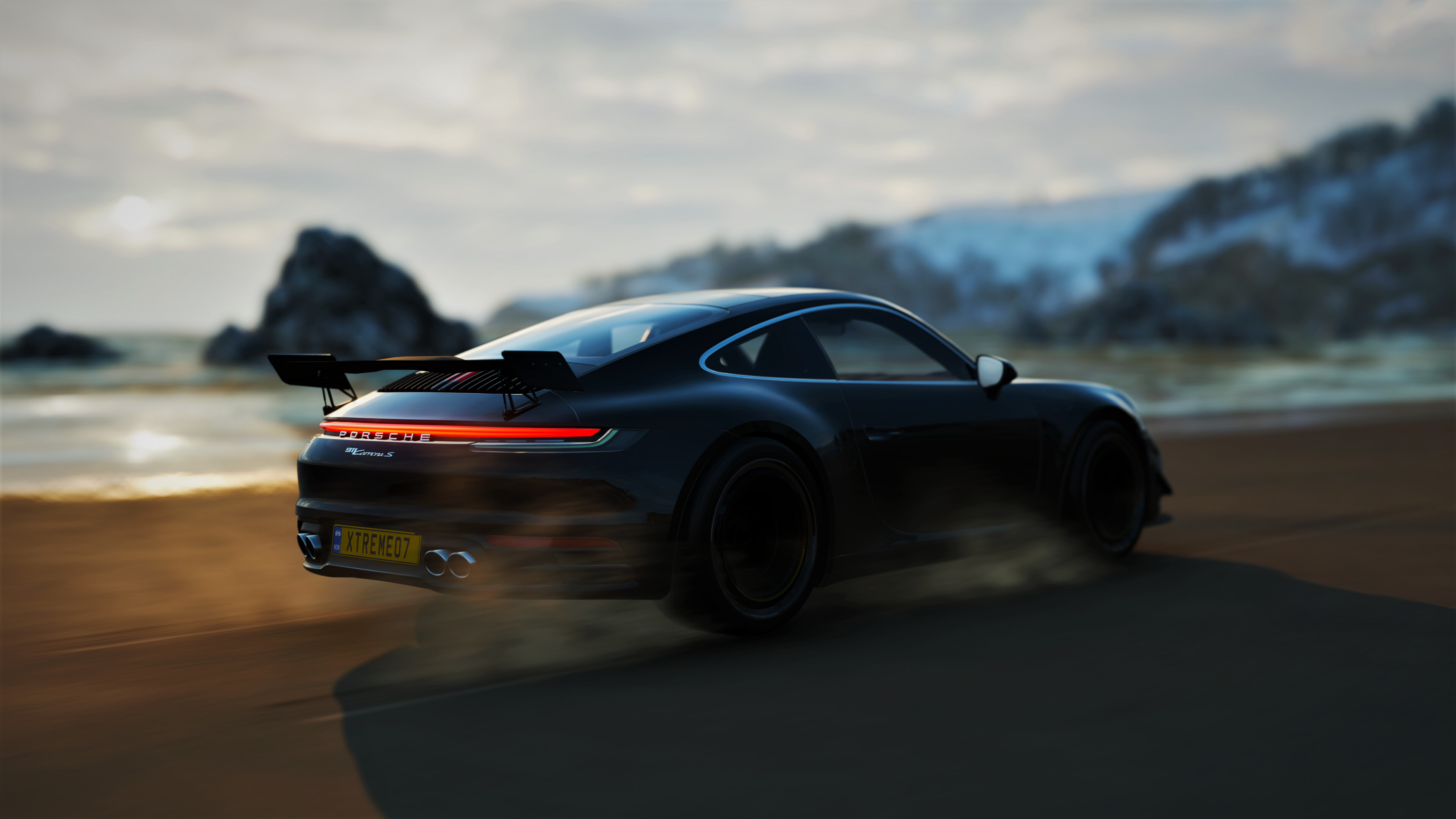 Porsche: The 911 has been raced extensively by private and factory teams, in a variety of classes, It is among the most successful competition cars. 3840x2160 4K Background.