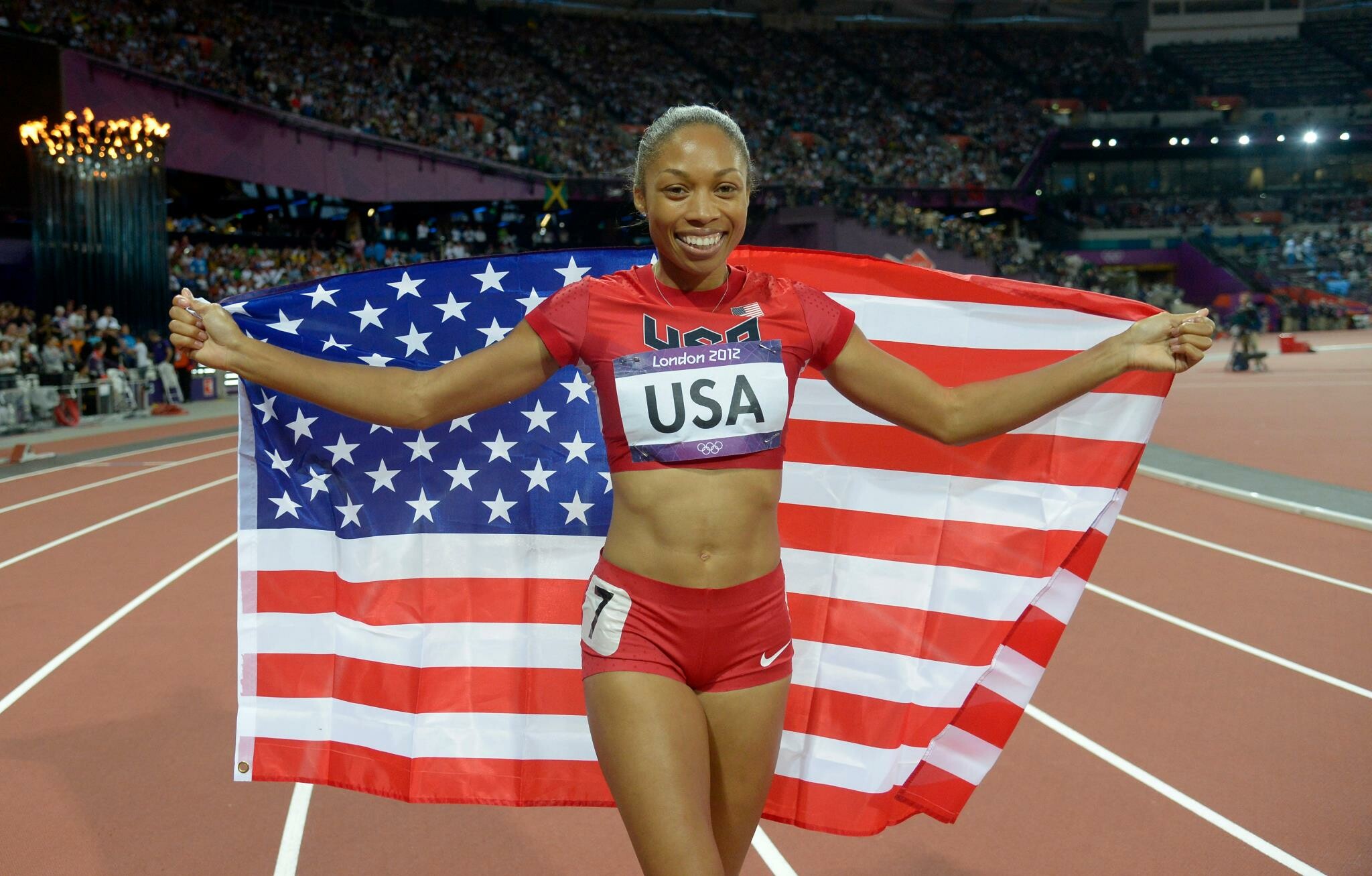 Allyson Felix: The most decorated American track and field athlete in Olympic history, having earned 11 total medals from five consecutive Olympic Games. 2050x1310 HD Wallpaper.