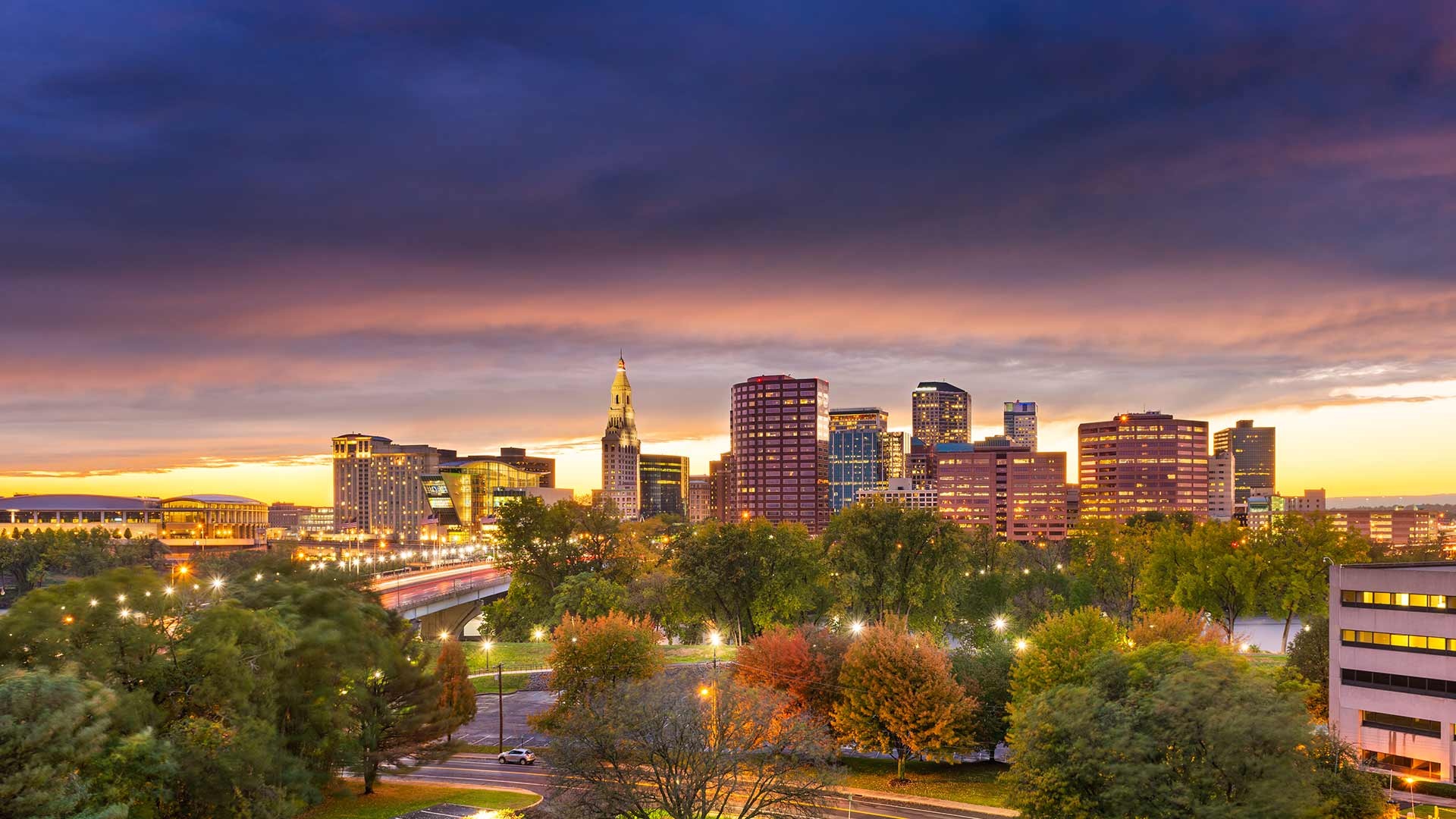 Hartford and New Haven, Outdoor advertising, Billboards in CT, City sights, 1920x1080 Full HD Desktop