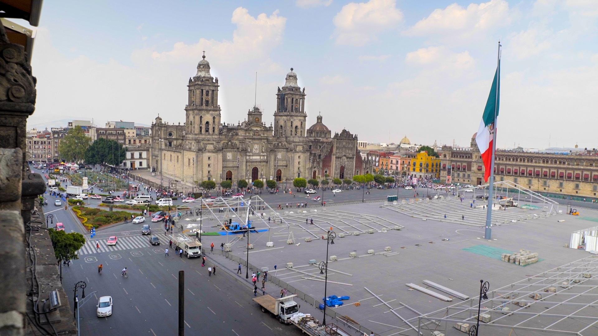 Zocalo (Constitution Square), Crossing South, Mexico City's main plaza, PBS documentary, 1920x1080 Full HD Desktop