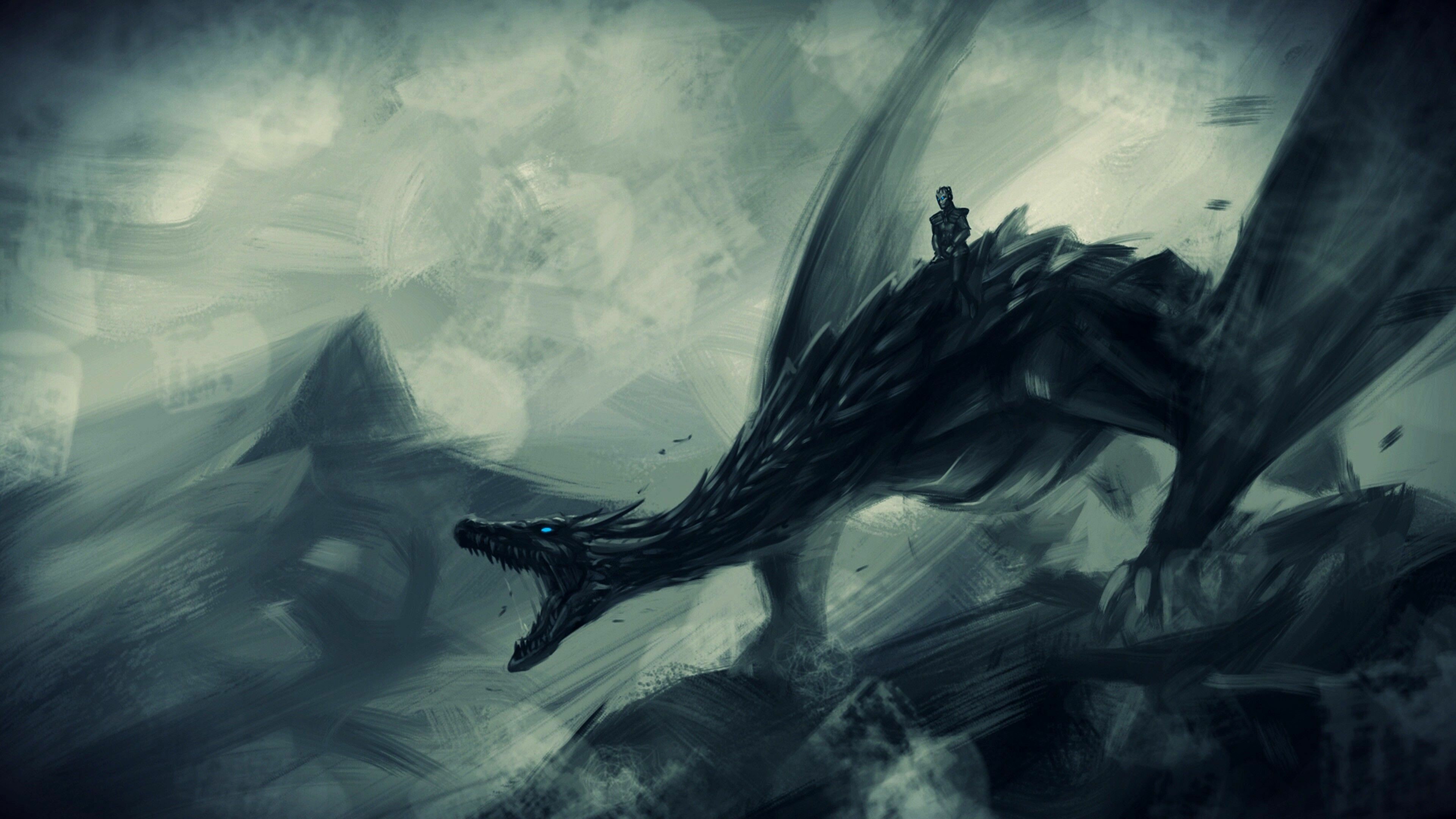 Dragon: Massive, flying reptiles that can breathe fire, Game Of Thrones. 3840x2160 4K Wallpaper.