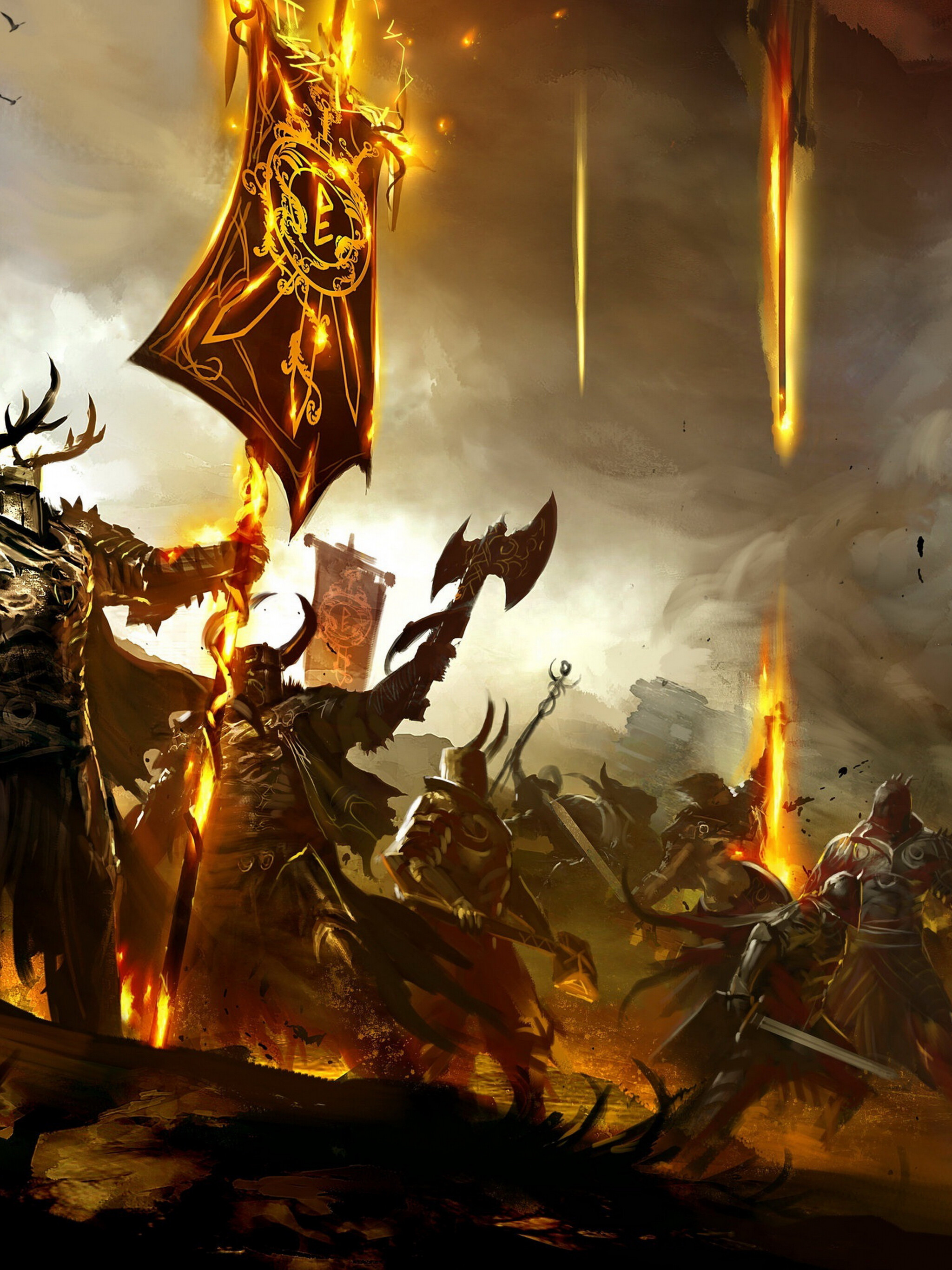 Guild Wars: A multiplayer online action role-playing game developed by ArenaNet, Armor, Battle. 2050x2740 HD Wallpaper.