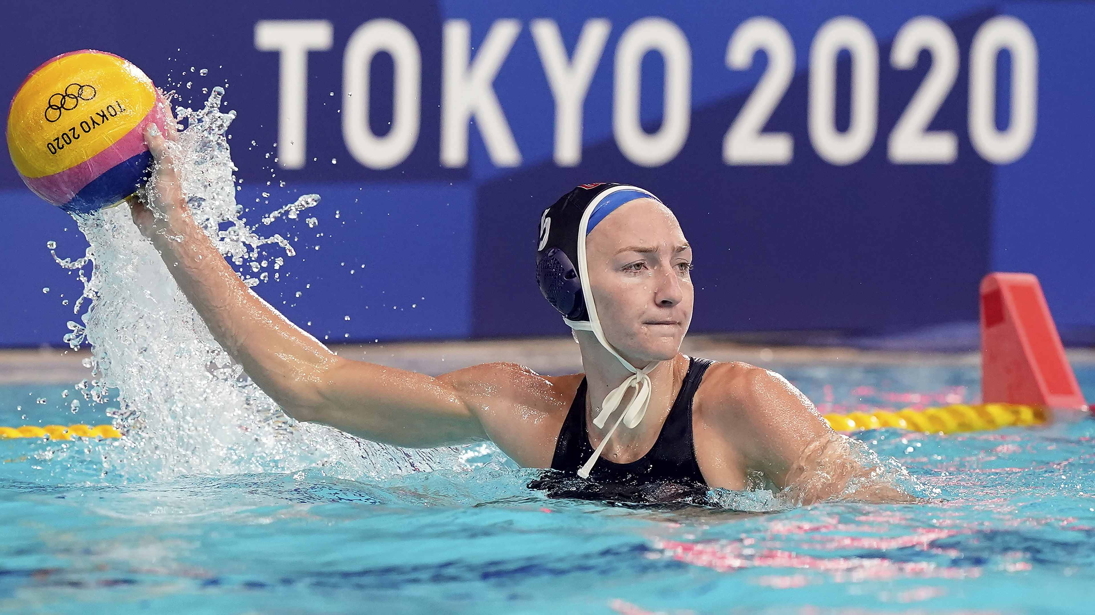 Water Polo: Paige Hauschild, A member of the United States women's national team, 2020 Tokyo Summer Olympics gold medalist. 3840x2160 4K Background.