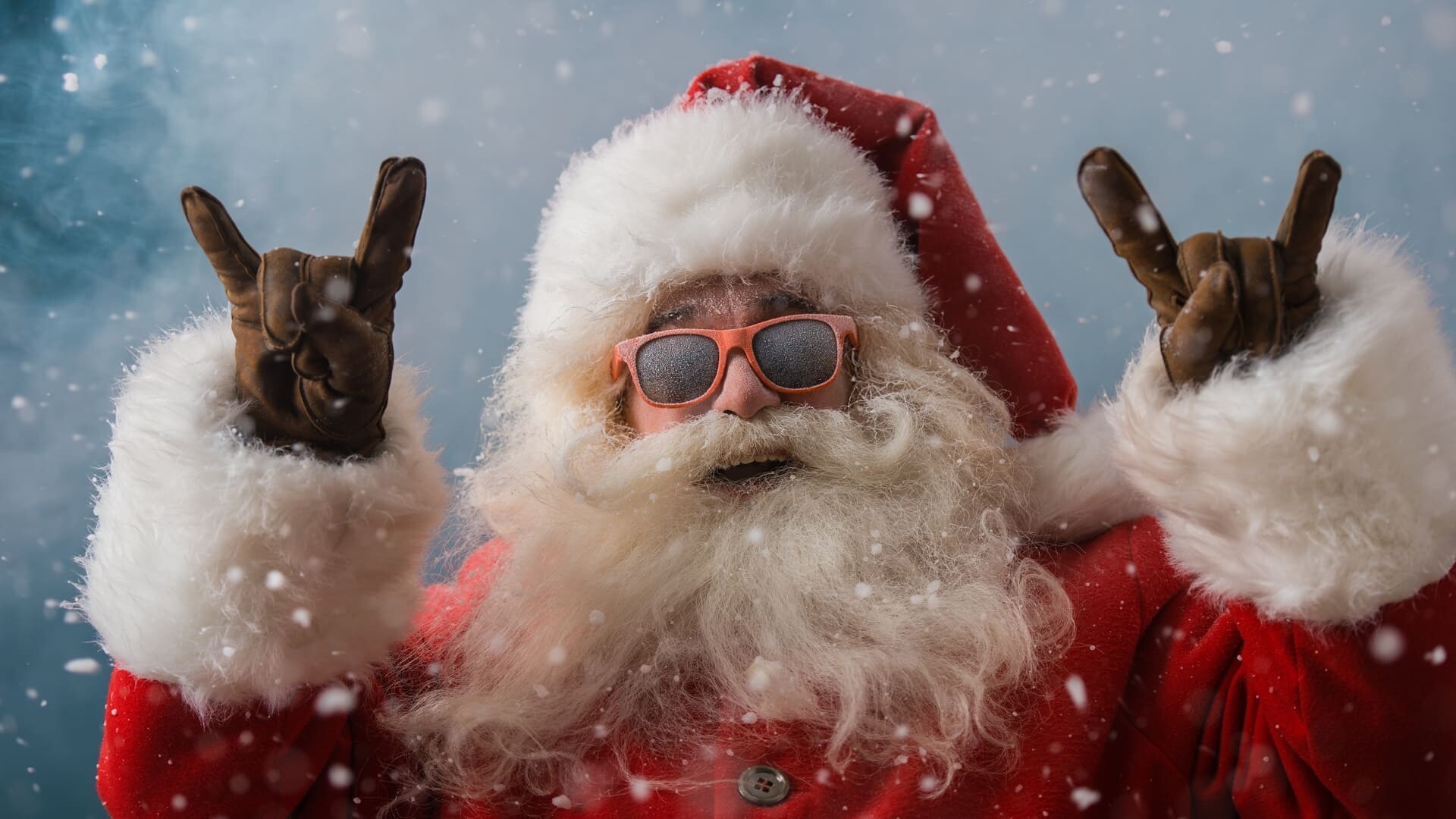 Christmas: Santa Claus, A legendary figure originating in Western Christian culture. 1920x1080 Full HD Background.