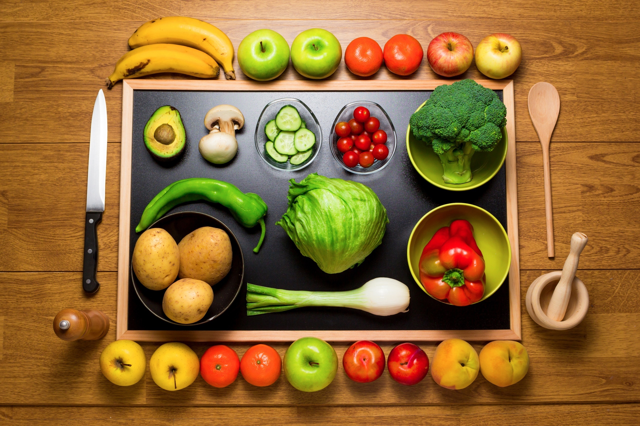 Vegetables: Veggies, Potatoes, Pepper, Onion. 2560x1710 HD Background.