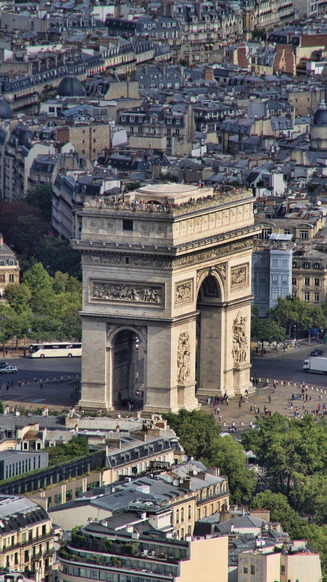 Arc de Triomphe, Stunning artwork, Downloadable wallpapers, Classic French charm, 1080x1920 Full HD Handy