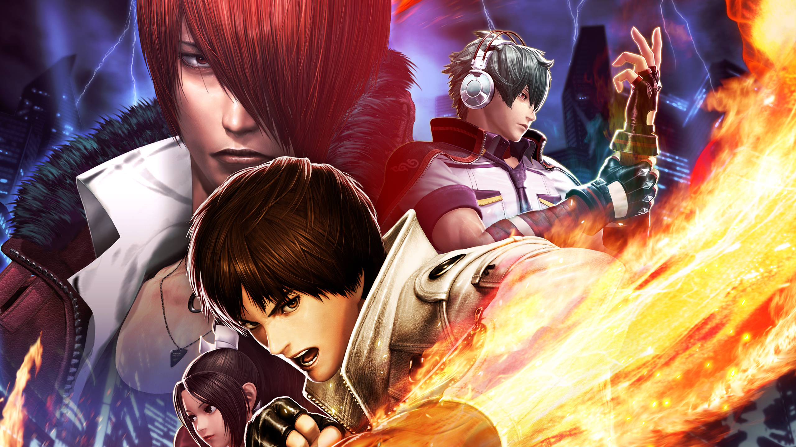 Iori Yagami, Gaming character, King of Fighters warrior, Video game art, 2560x1440 HD Desktop