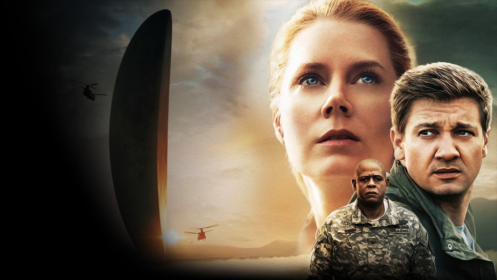 Arrival (Movie): A 2016 American science-fiction film directed by Denis Villeneuve and written by Eric Heisserer. 1920x1080 Full HD Wallpaper.