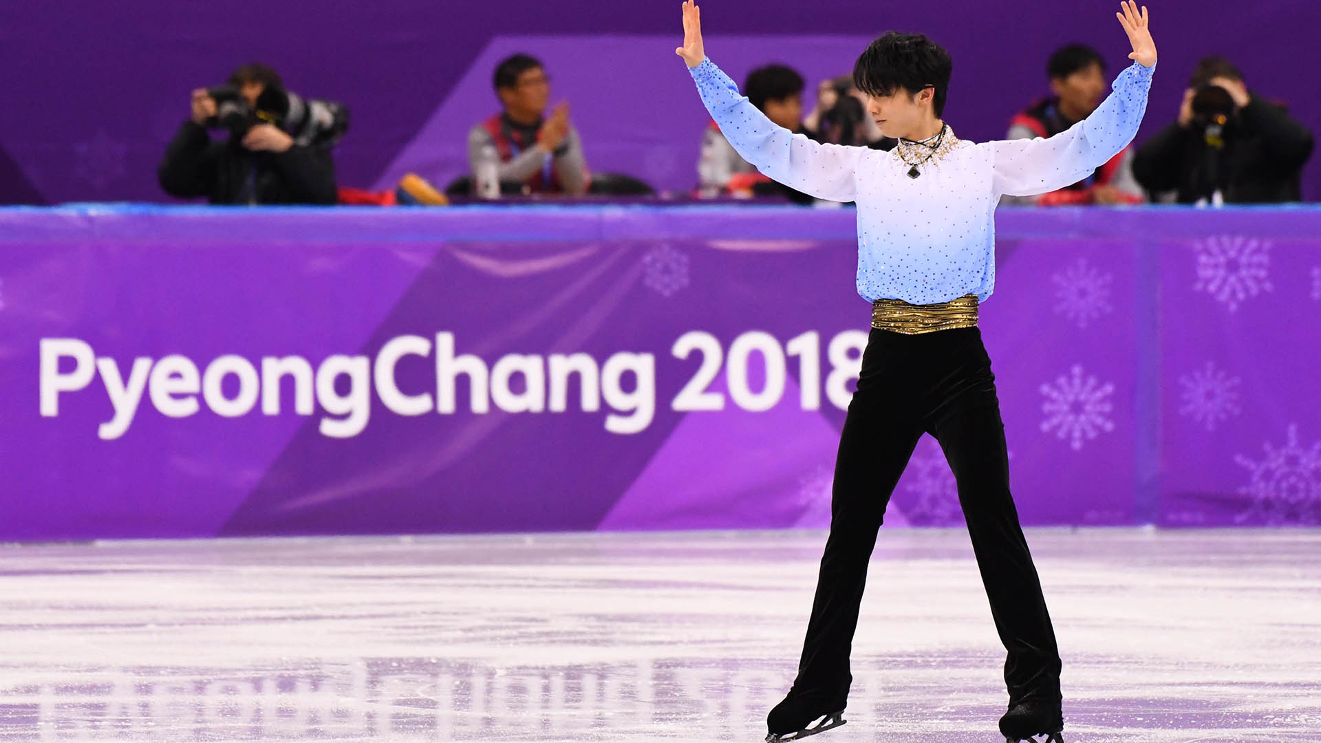 Single Skating: Yuzuru Hanyu, The 2018 PyeongChang Winter Olympics singles event champion. 1920x1080 Full HD Background.