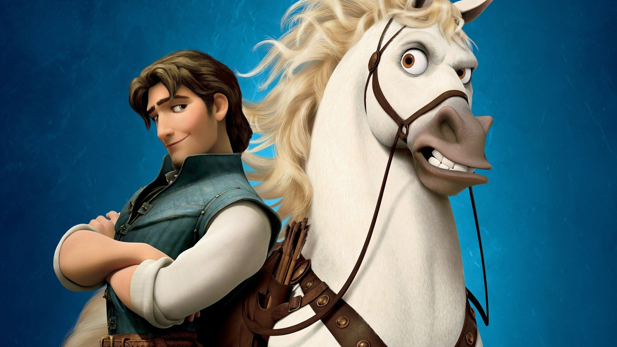 Tangled: Flynn Rider, Maximus, A supporting character, Horse. 2560x1440 HD Background.