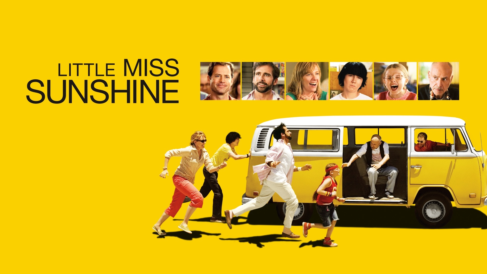 Little Miss Sunshine: The family driving west in their worn-down VW van. 2000x1130 HD Wallpaper.