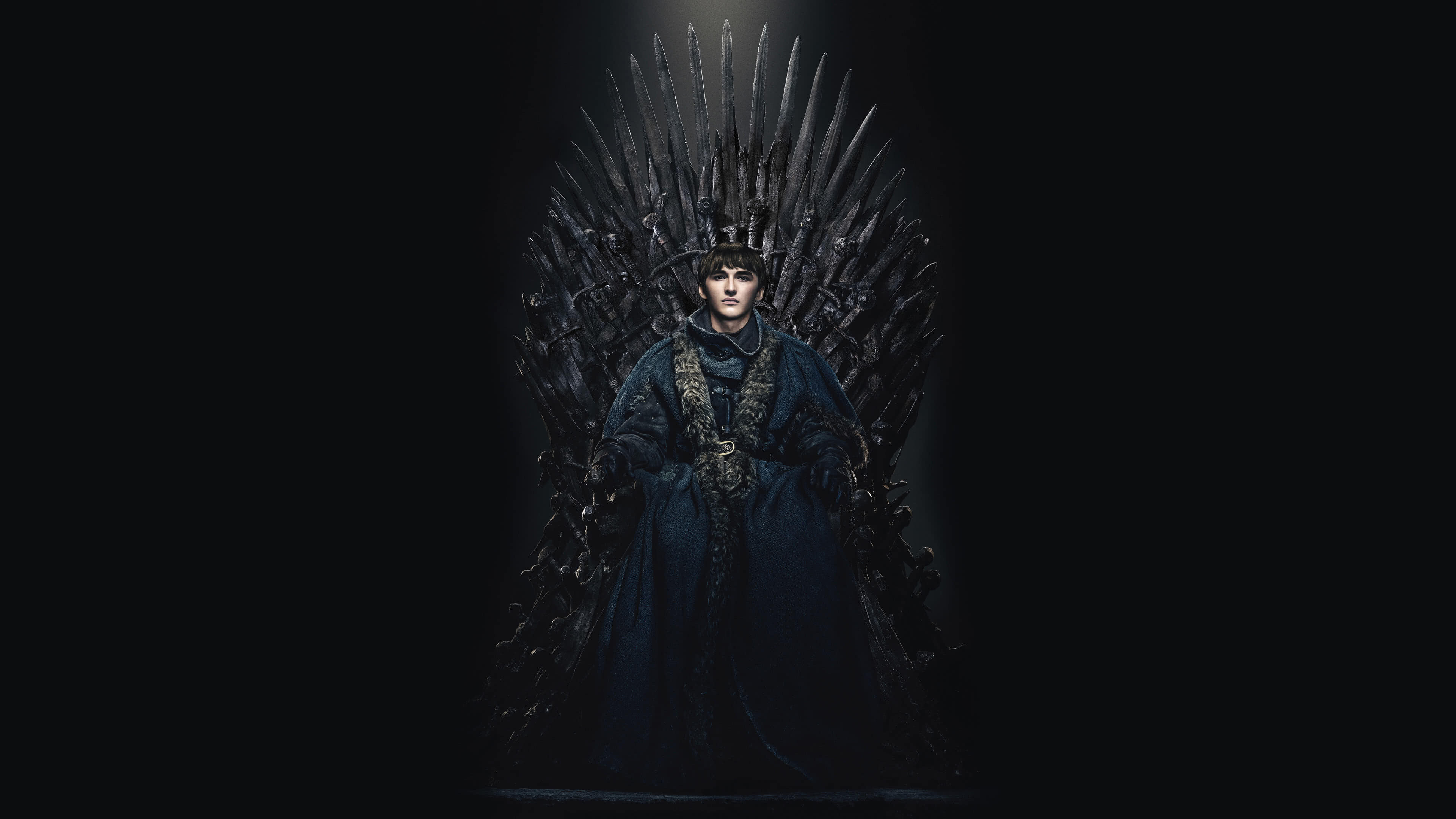 Game of Thrones: Iron Throne, Bran Stark, portrayed by Isaac Hempstead Wright. 3840x2160 4K Wallpaper.